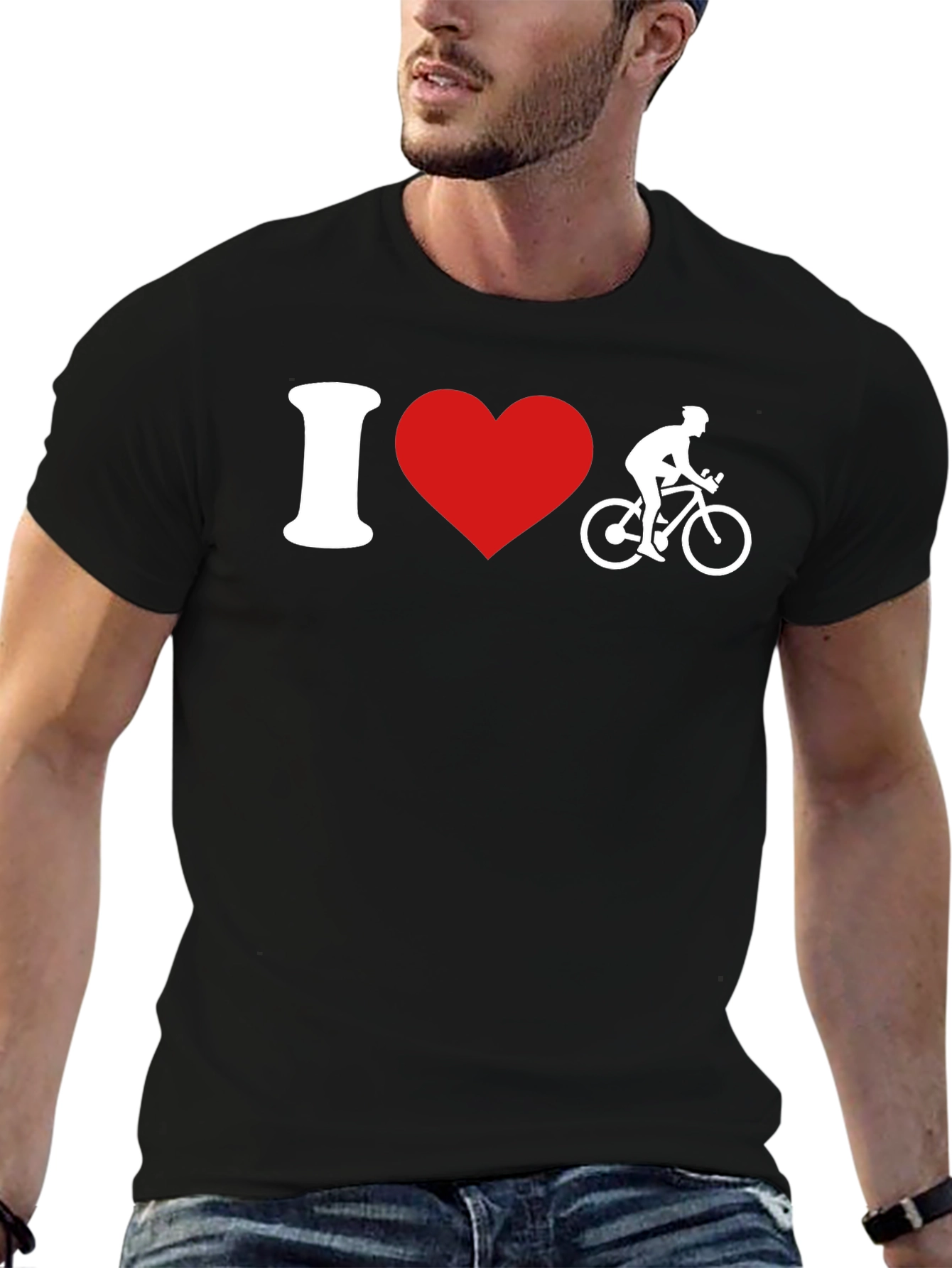 I Heart Cycling T-Shirt - Black Tee
