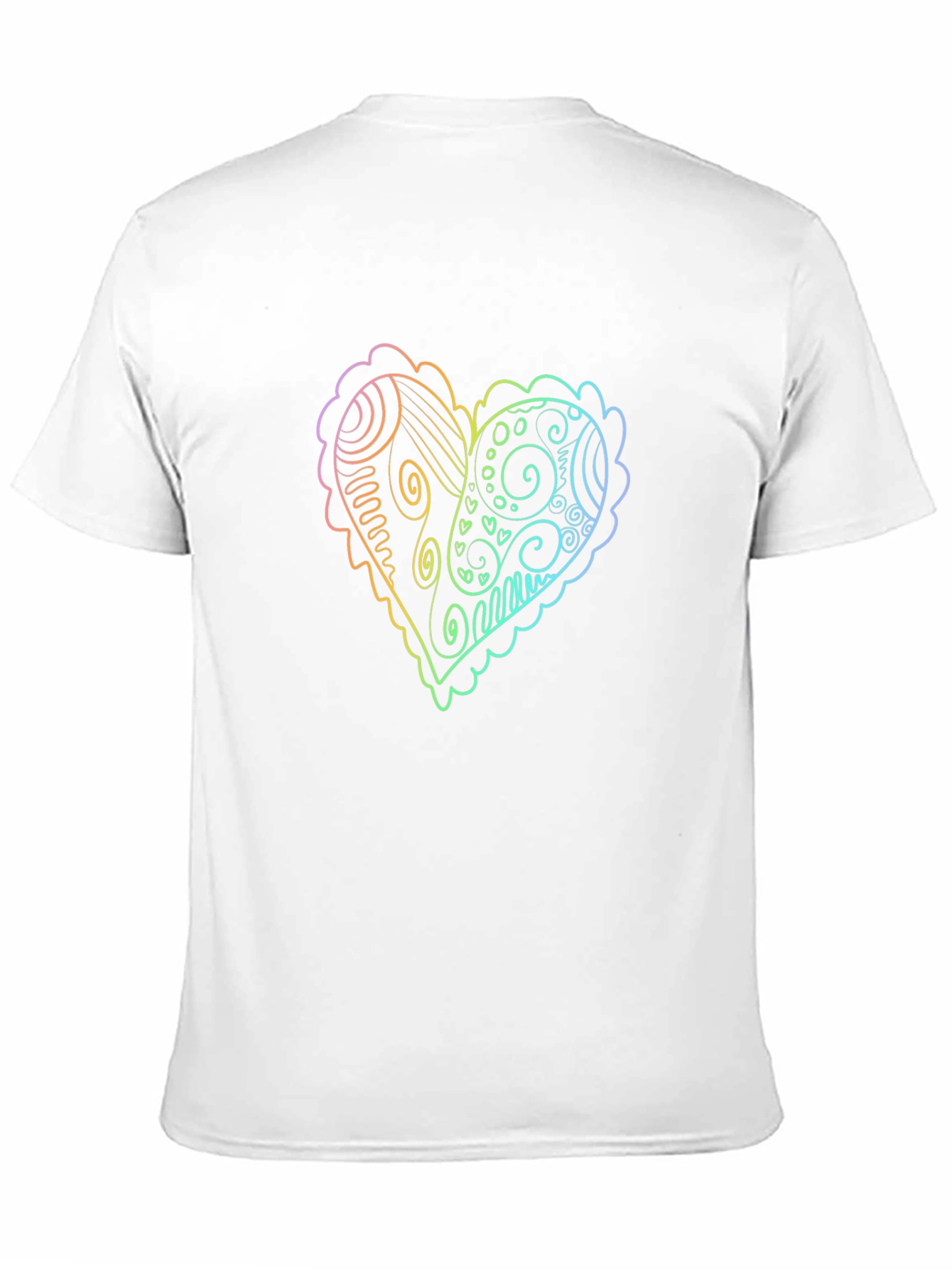 Rainbow Heart Doodle Graphic Tee - Black