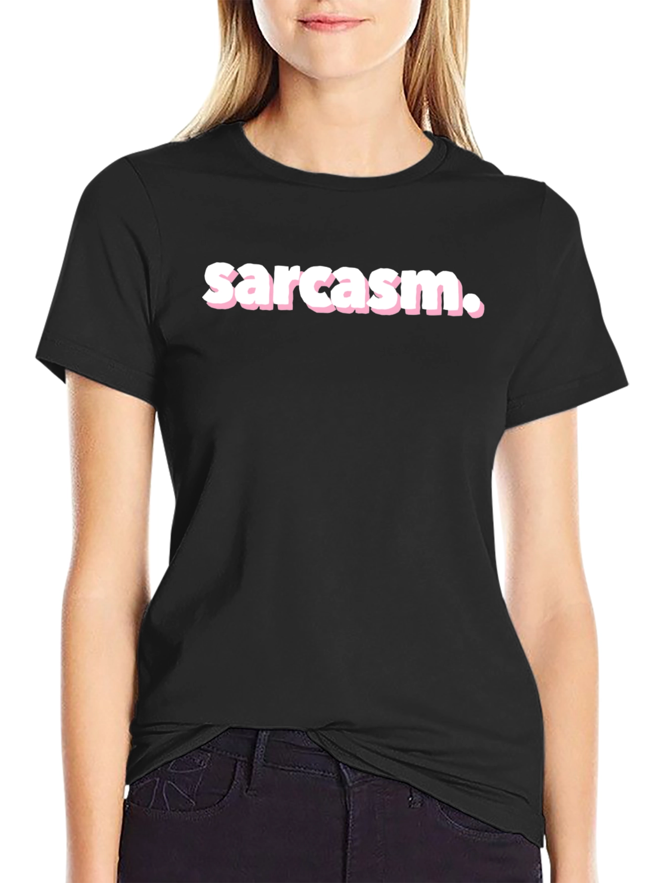 Sarcasm T-Shirt - Black Crew Neck