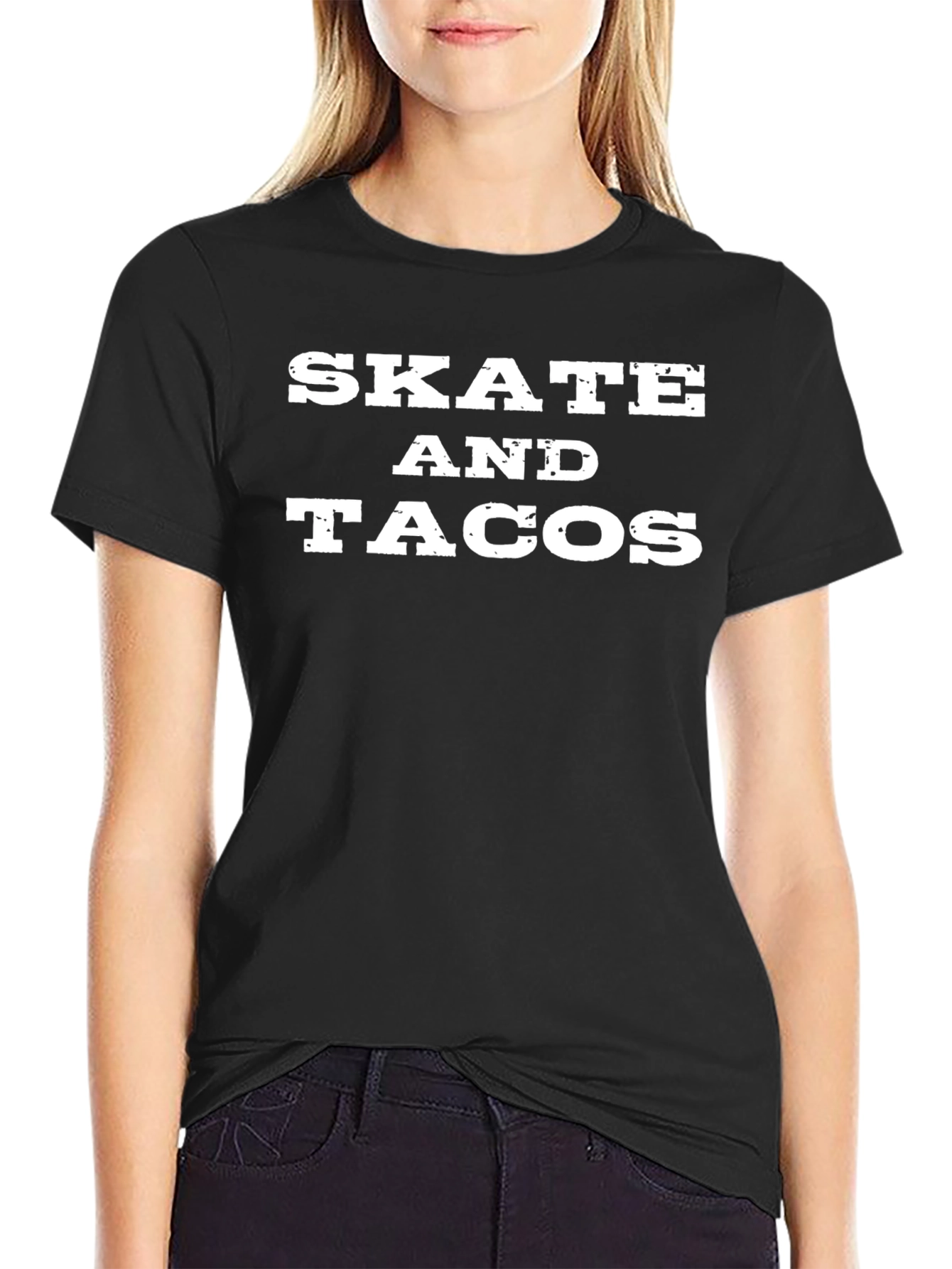 Skate and Tacos Black Graphic Tee