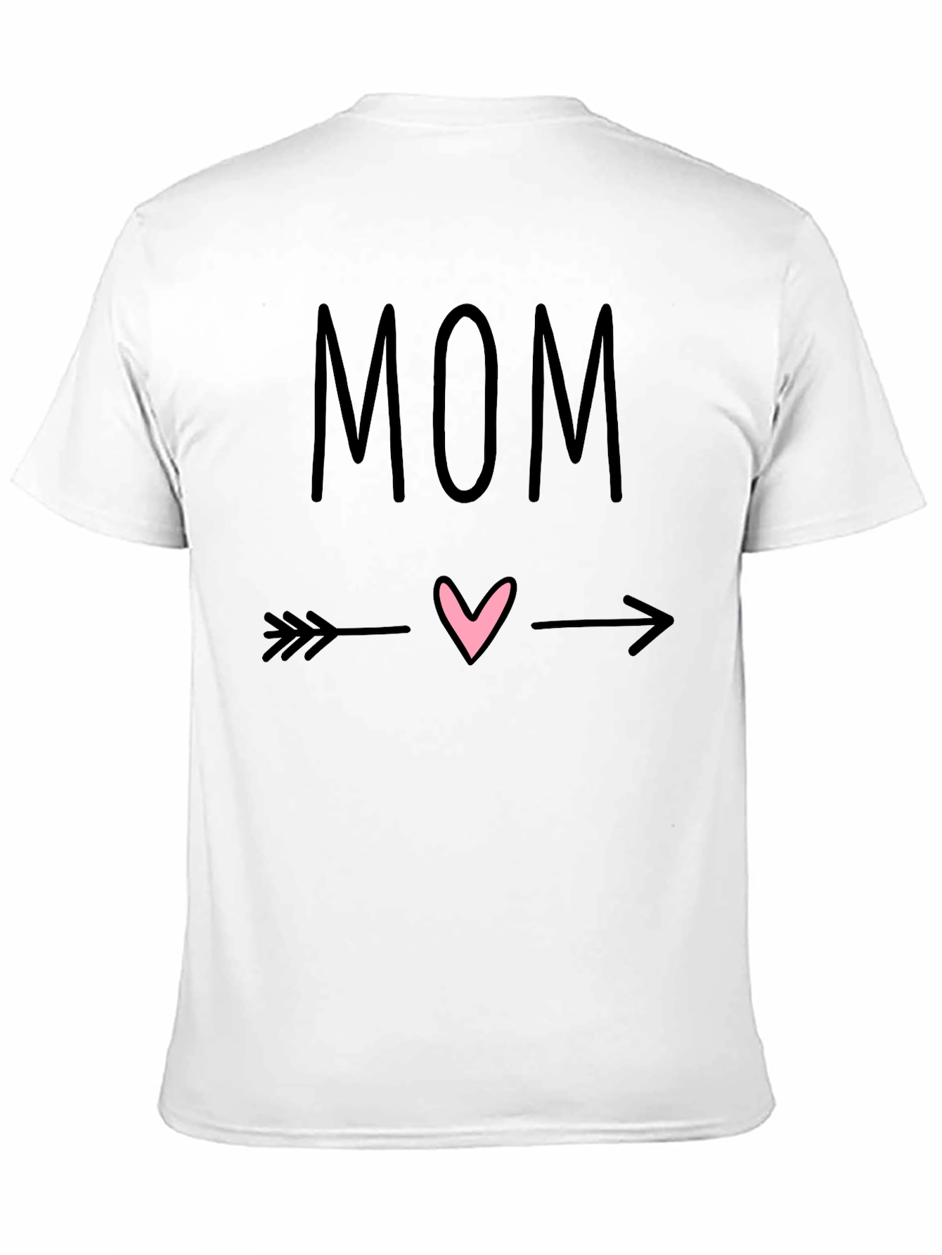 Cute Mom Heart Arrow Graphic Black T-Shirt