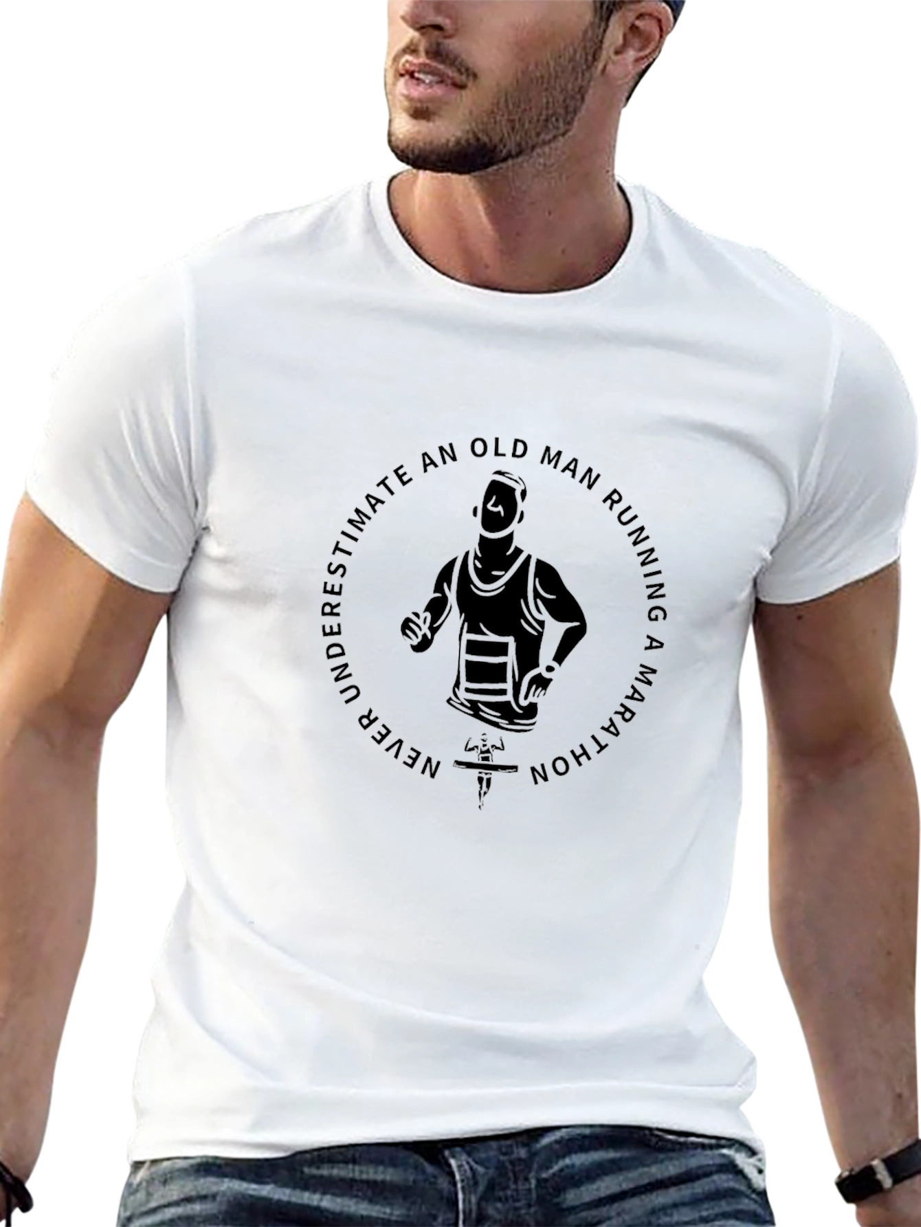 Old Man Marathon T-Shirt - Never Underestimate
