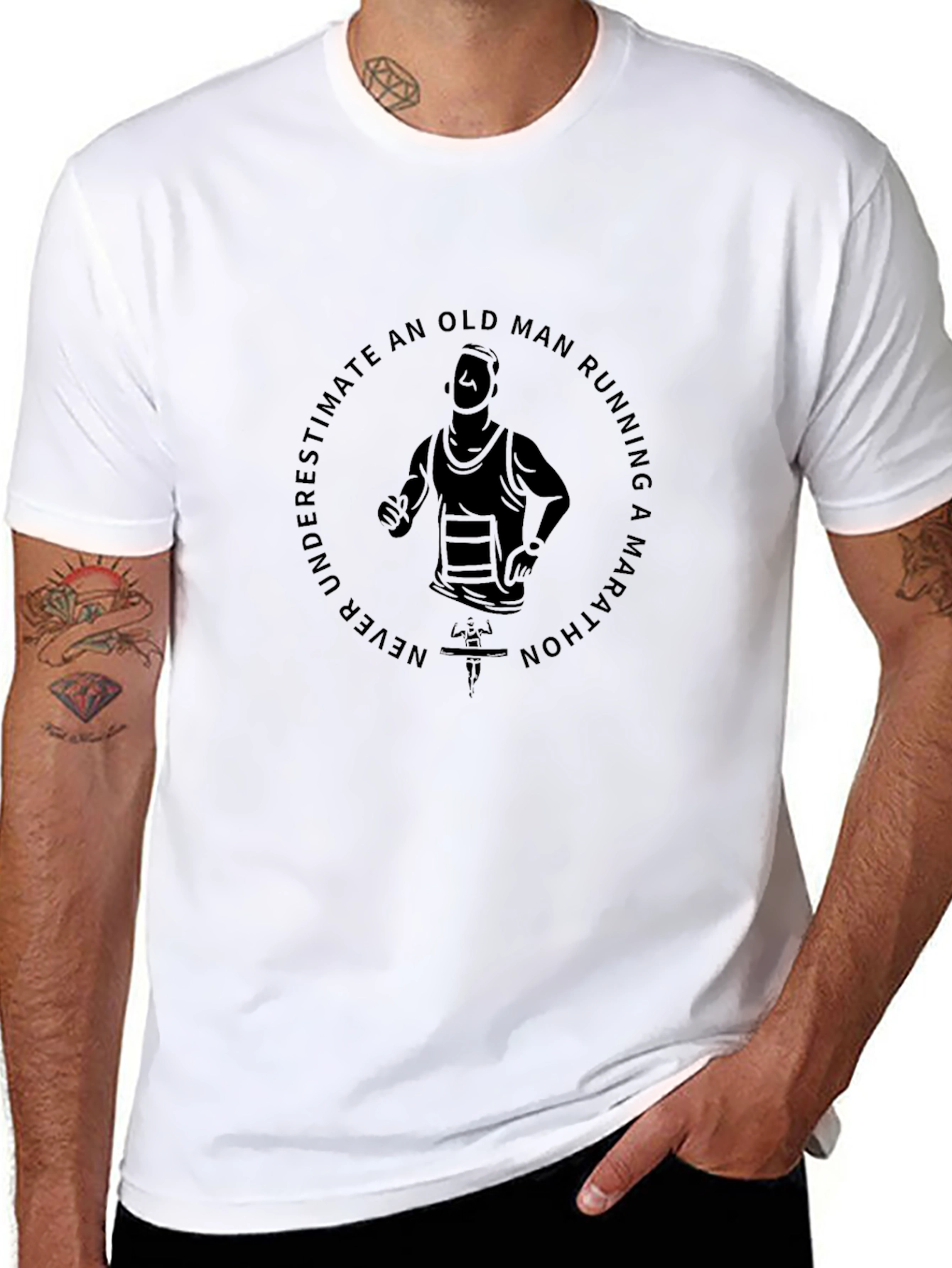 Old Man Marathon T-Shirt - Never Underestimate