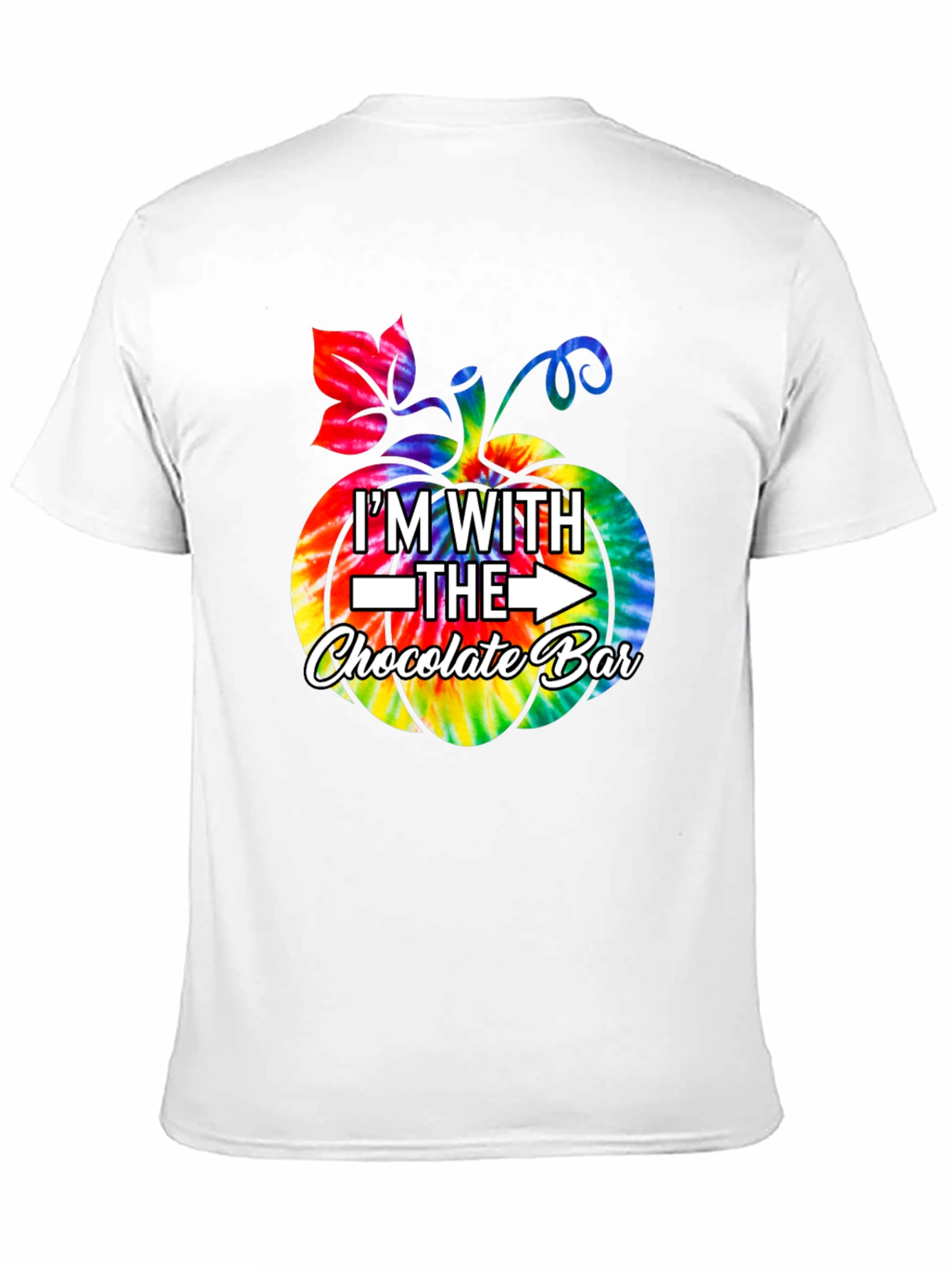Im With The Chocolate Bar Tie Dye Pumpkin T-Shirt
