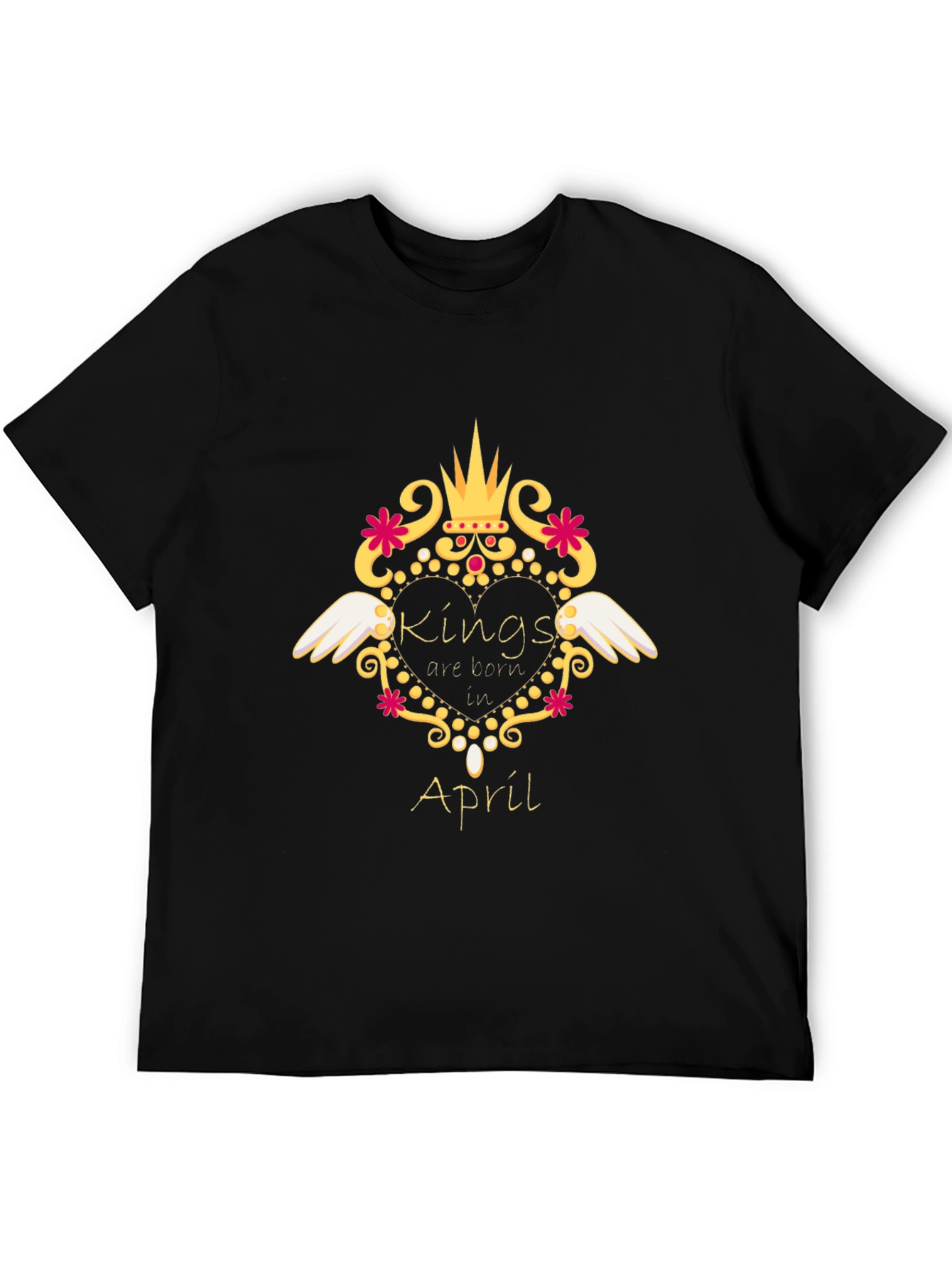 Kings Born in April Black T-Shirt