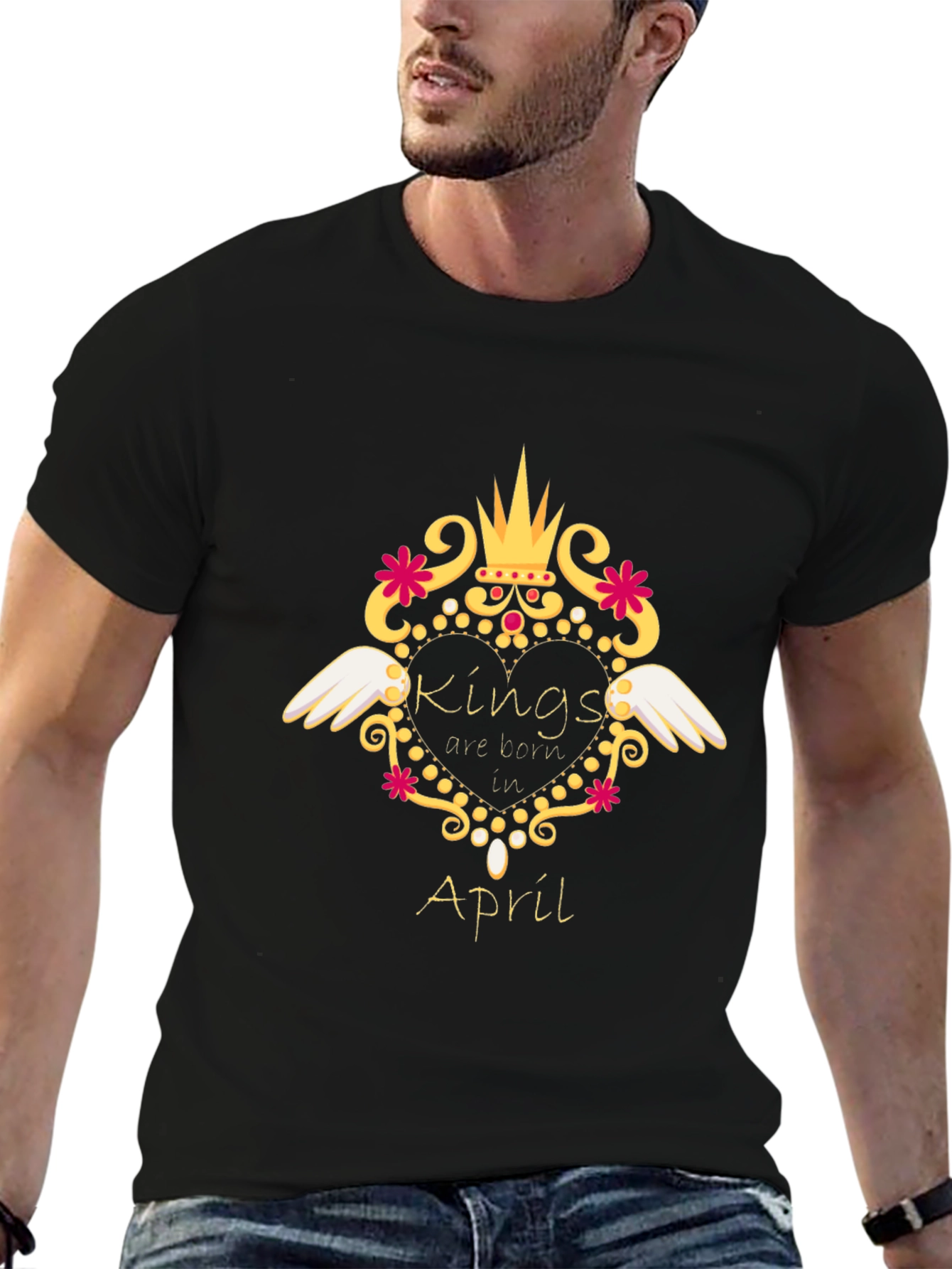 Kings Born in April Black T-Shirt