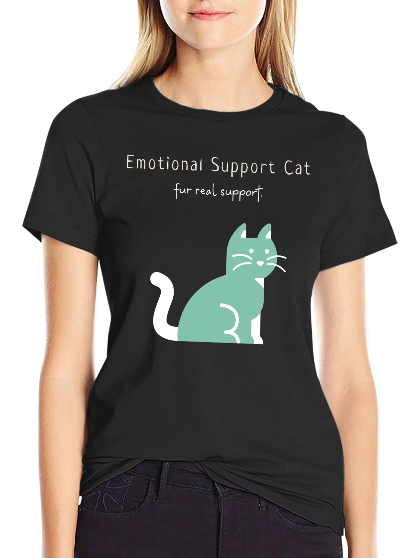 Emotional Support Cat T-Shirt: Fur Real Support!