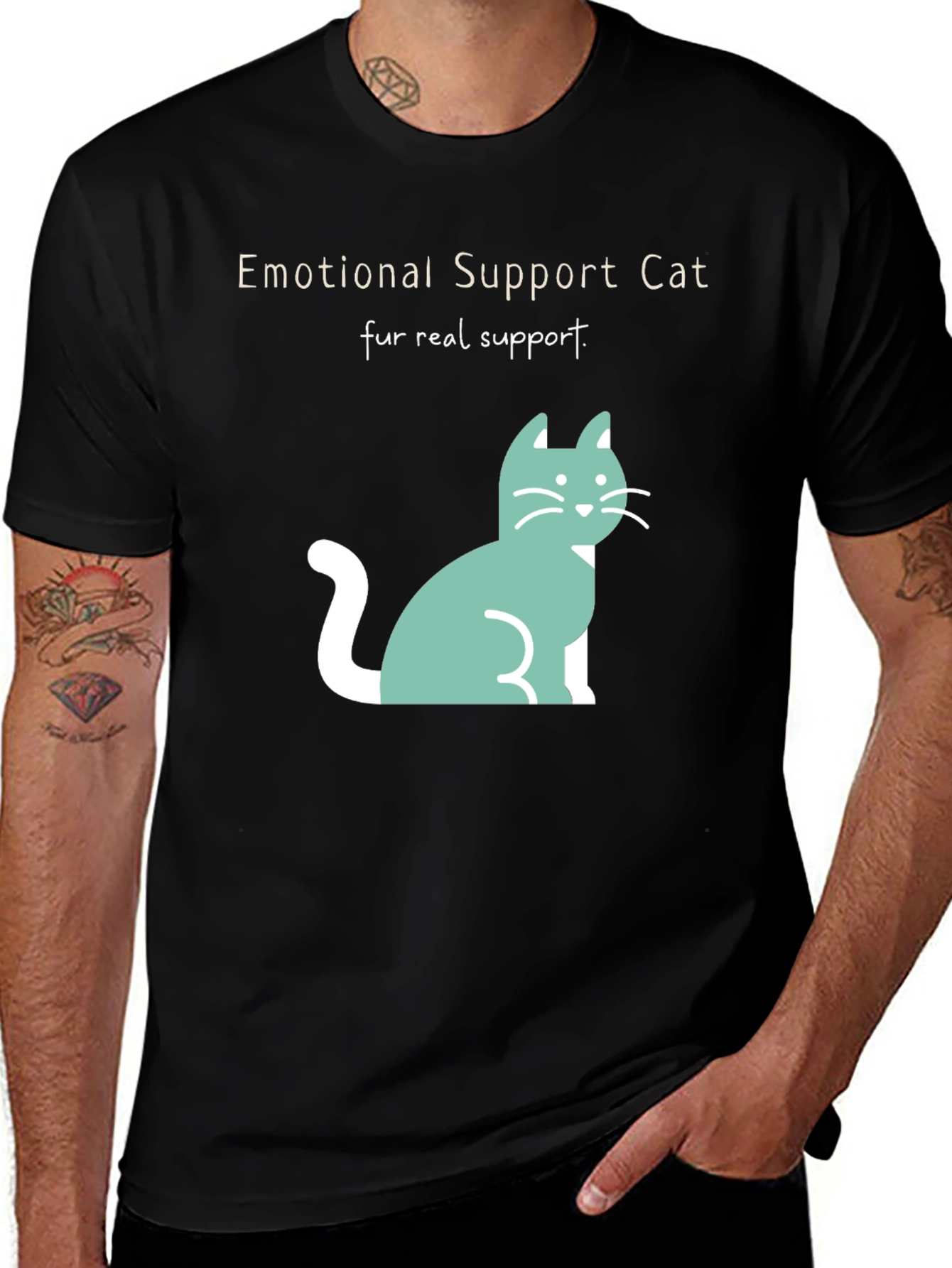 Emotional Support Cat T-Shirt: Fur Real Support!