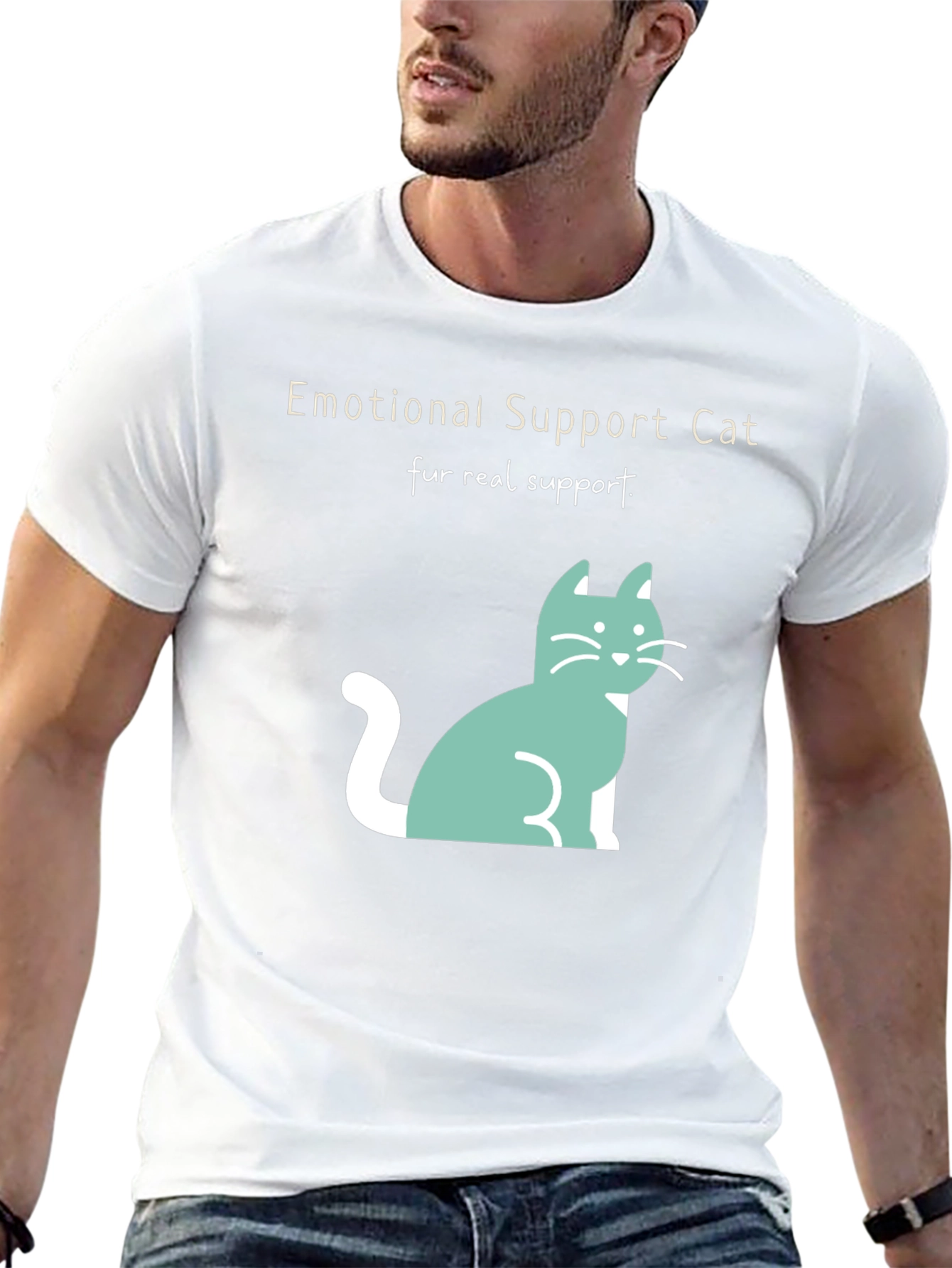 Emotional Support Cat T-Shirt: Fur Real Support!