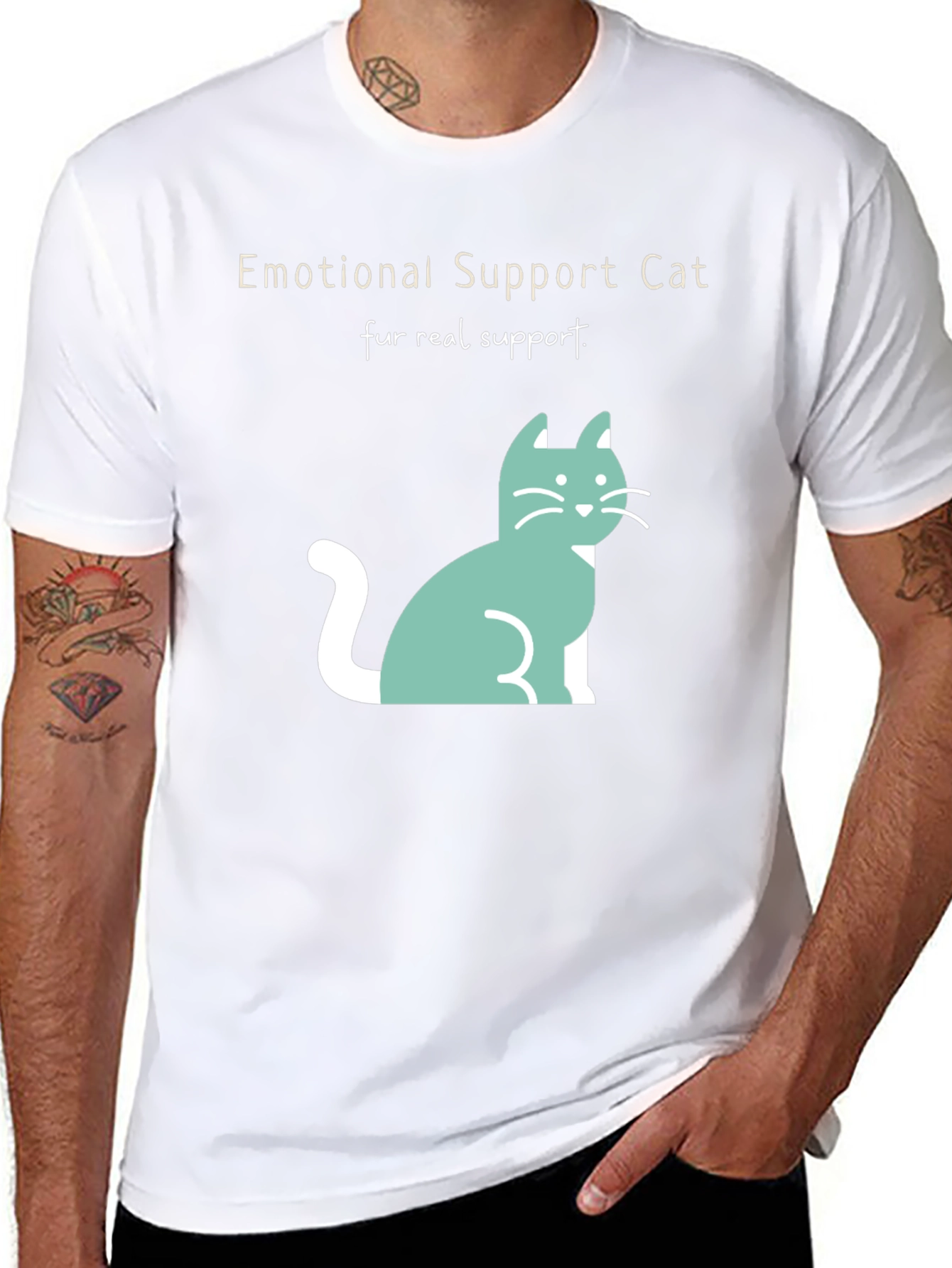 Emotional Support Cat T-Shirt: Fur Real Support!