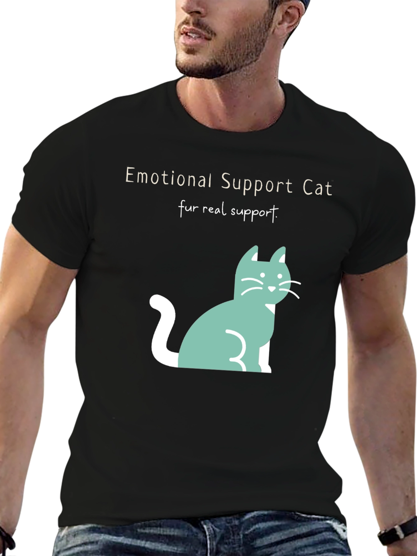 Emotional Support Cat T-Shirt: Fur Real Support!