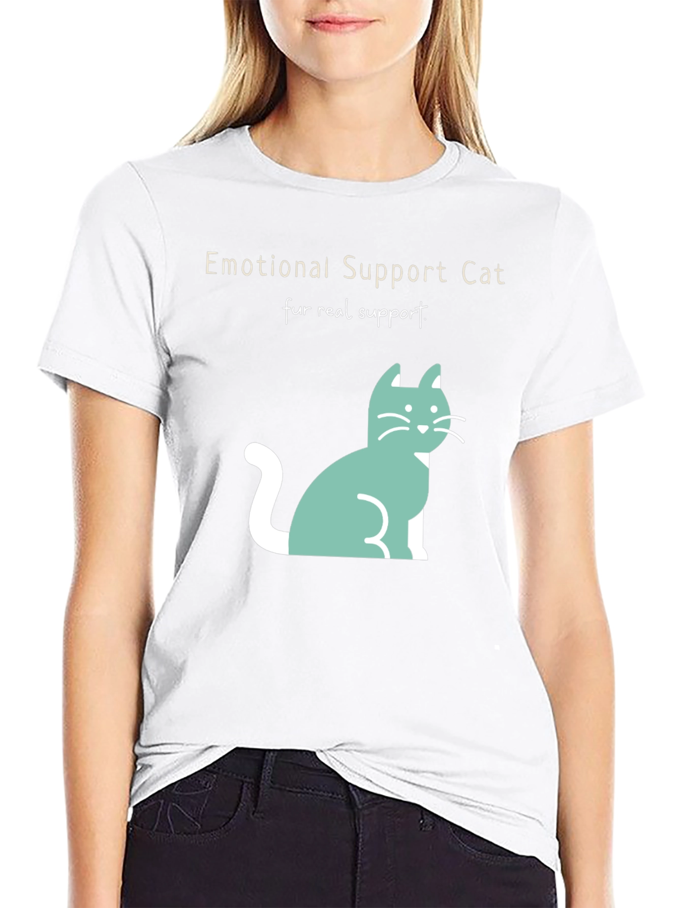 Emotional Support Cat T-Shirt: Fur Real Support!