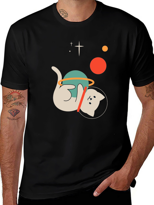 Astronaut Cat Graphic T-Shirt