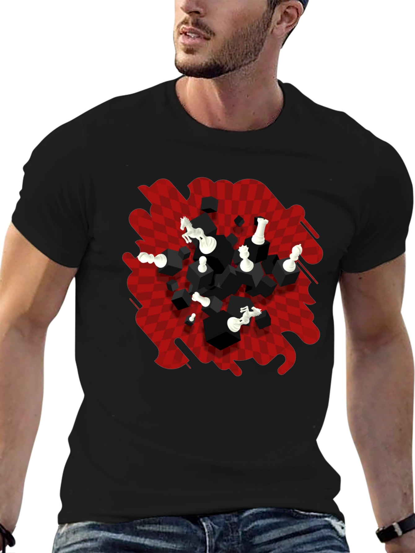 Chess Graphic T-Shirt - Abstract Game Design