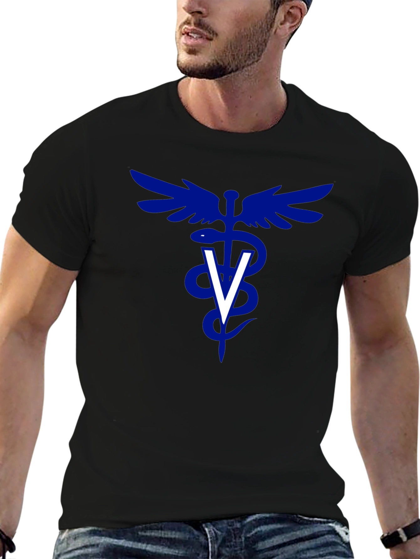 Vet Caduceus T-Shirt - Classic Symbol Tee