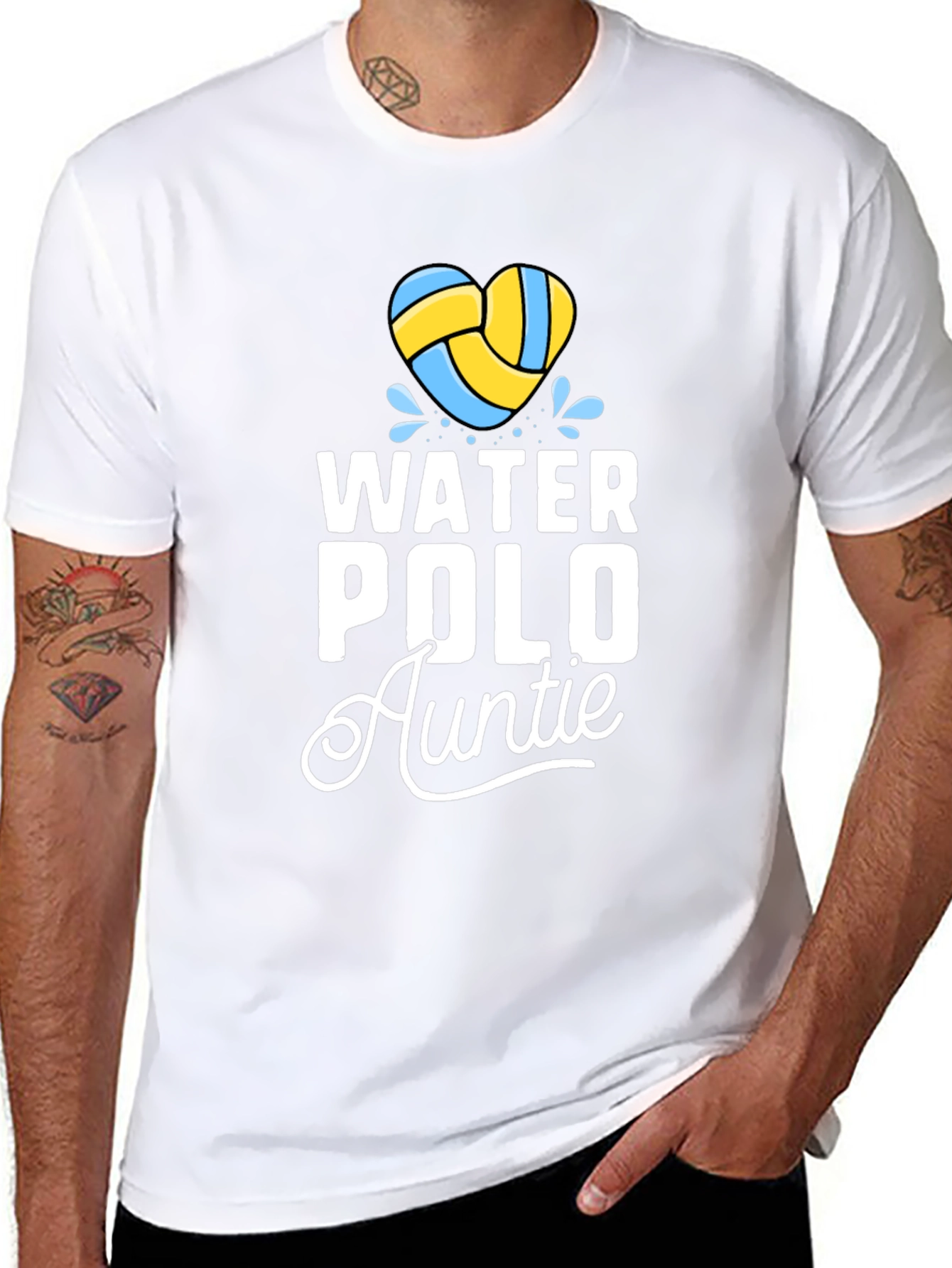 Water Polo Auntie T-Shirt Heart Waterpolo