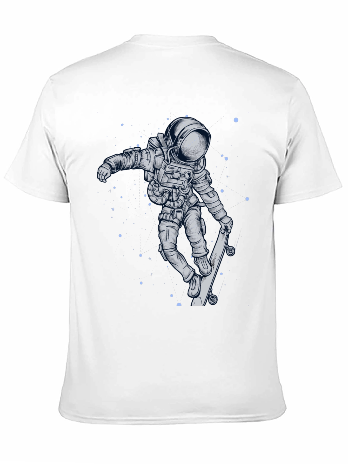 Skateboarding Astronaut Graphic Tee - Cool Space Design