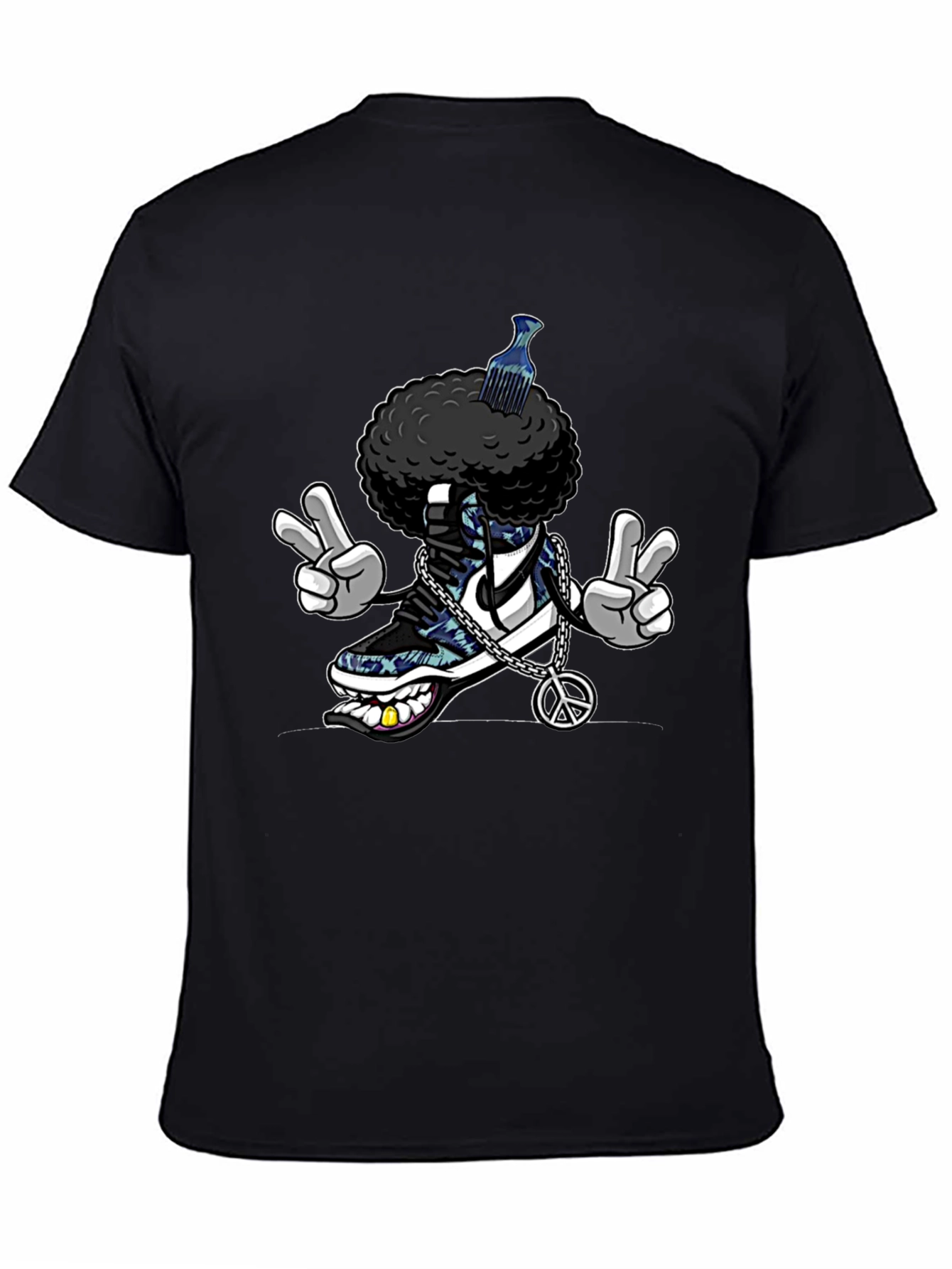 Cool Afro Shoe Cartoon T-Shirt
