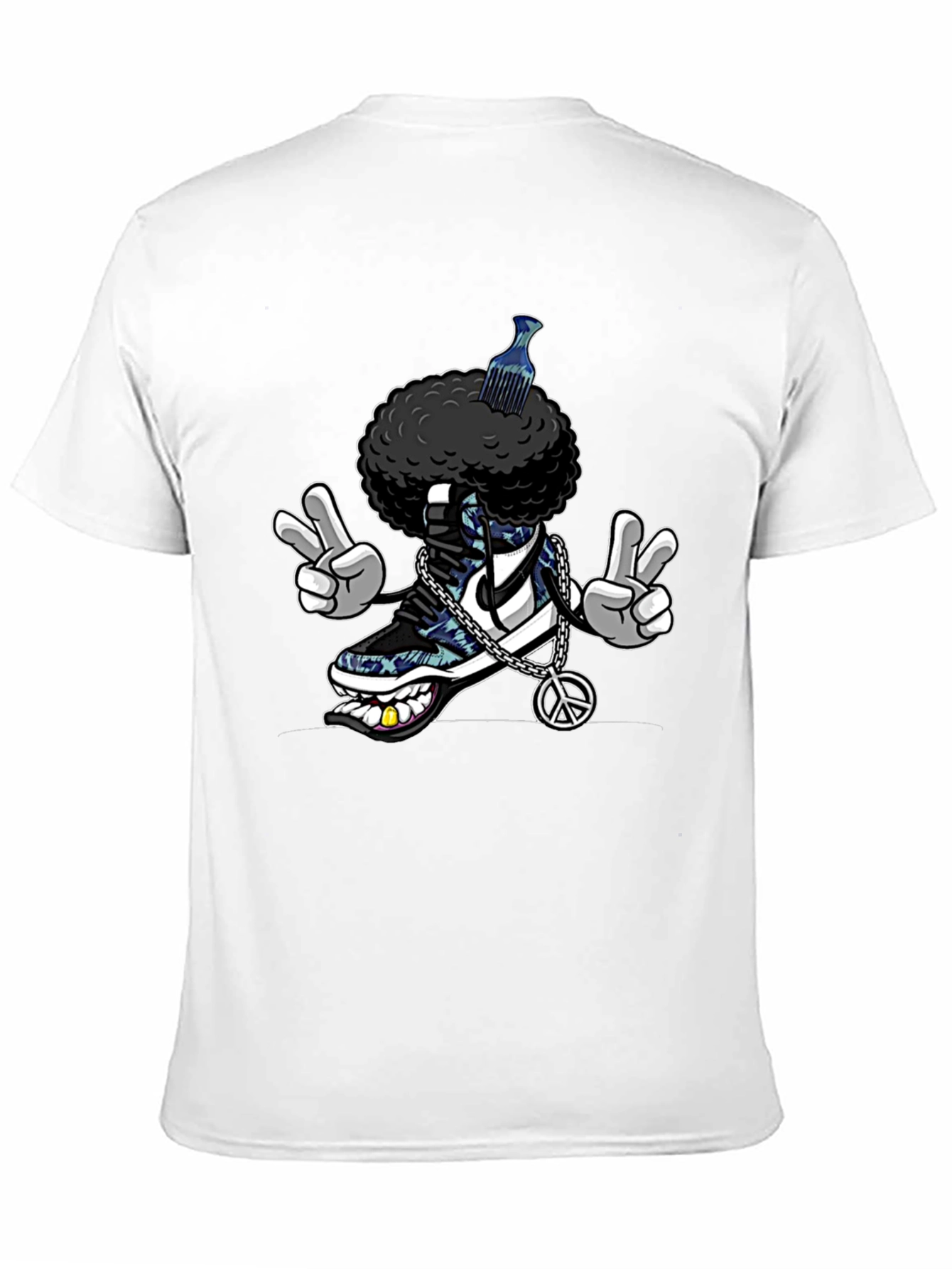 Cool Afro Shoe Cartoon T-Shirt