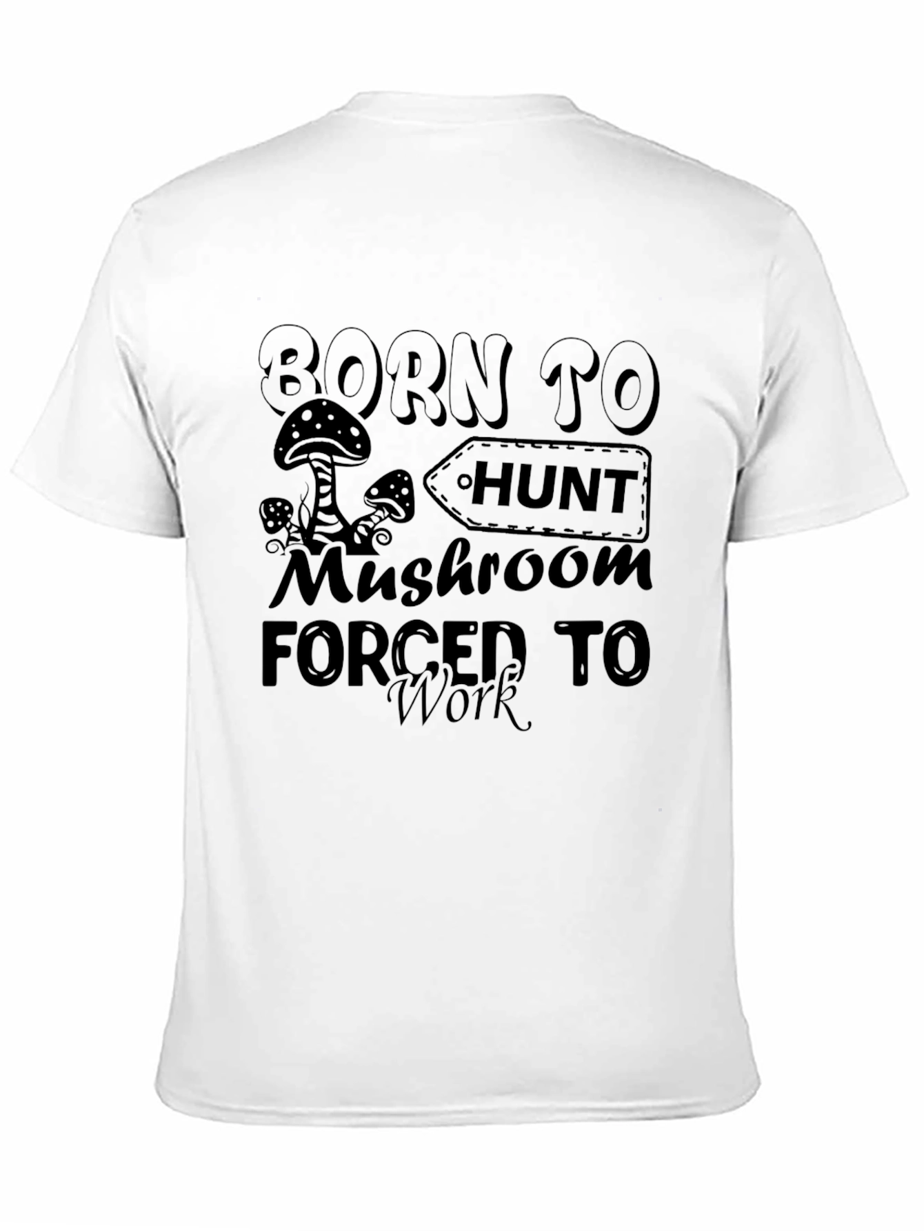 Born To Hunt Mushroom Black Graphic T-Shirt