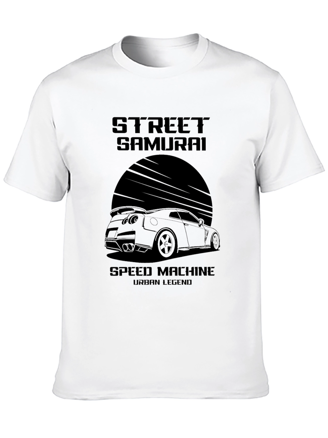 Street Samurai Speed Machine Black Graphic T-Shirt