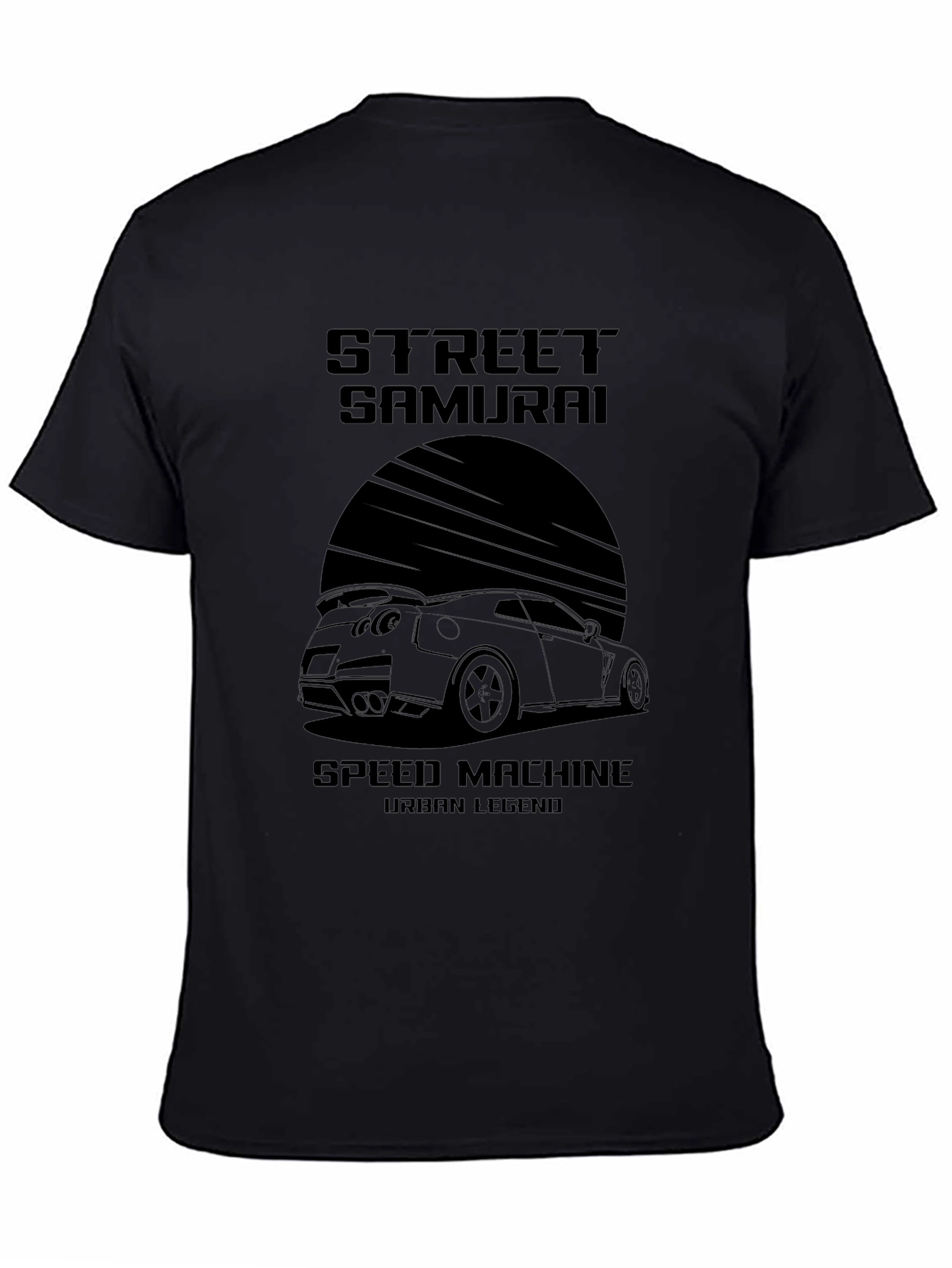 Street Samurai Speed Machine Black Graphic T-Shirt