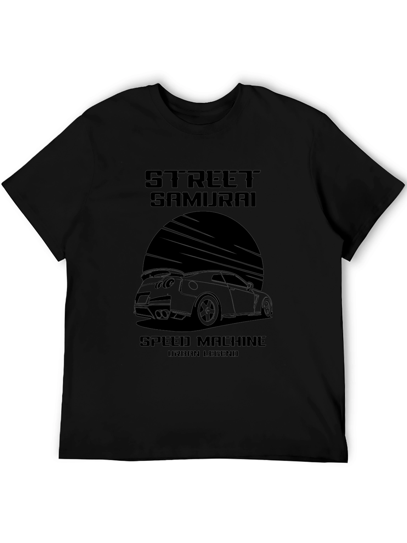 Street Samurai Speed Machine Black Graphic T-Shirt