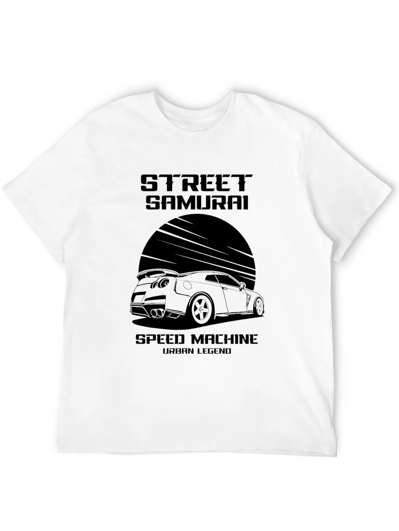 Street Samurai Speed Machine Black Graphic T-Shirt