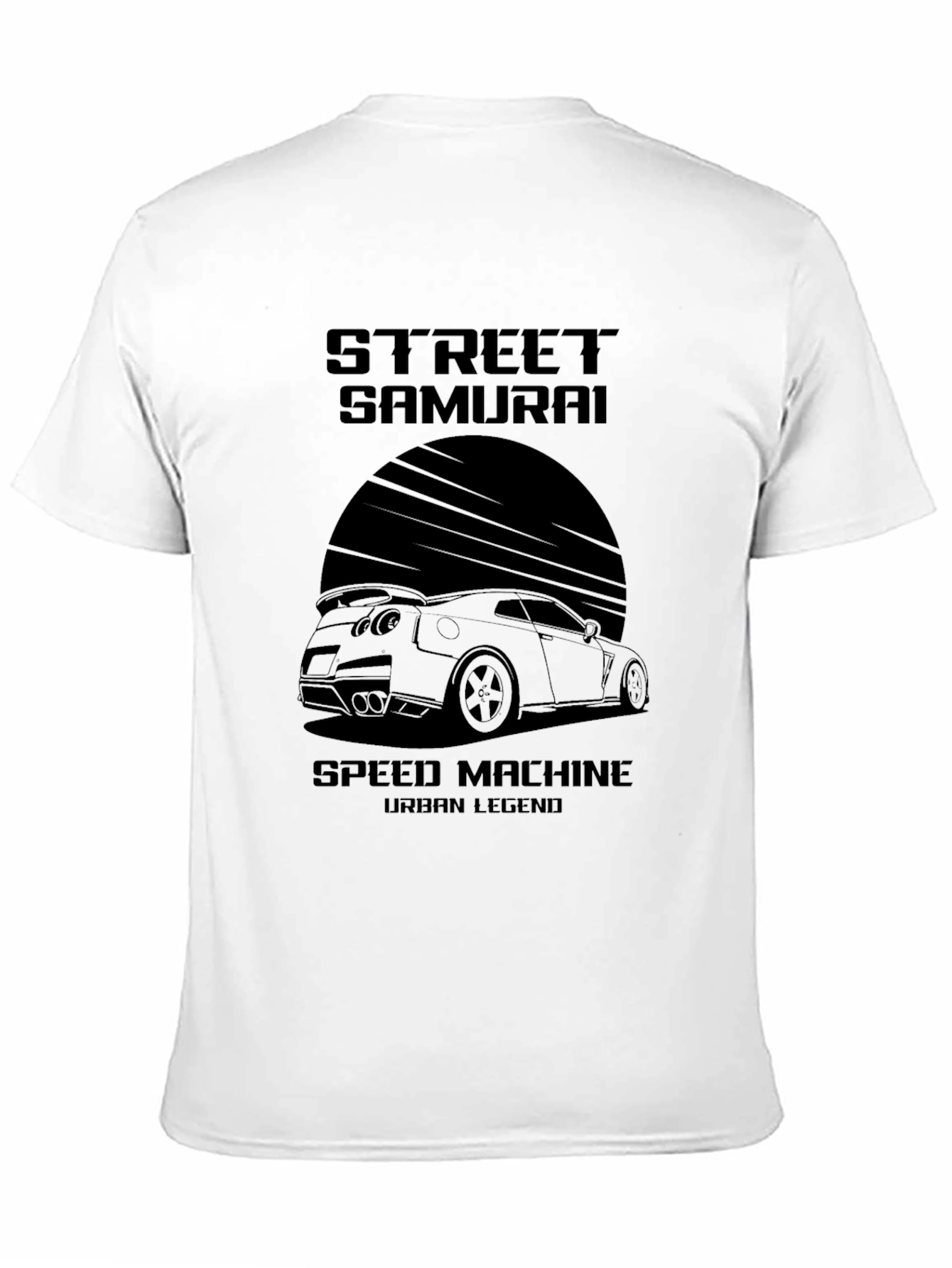 Street Samurai Speed Machine Black Graphic T-Shirt