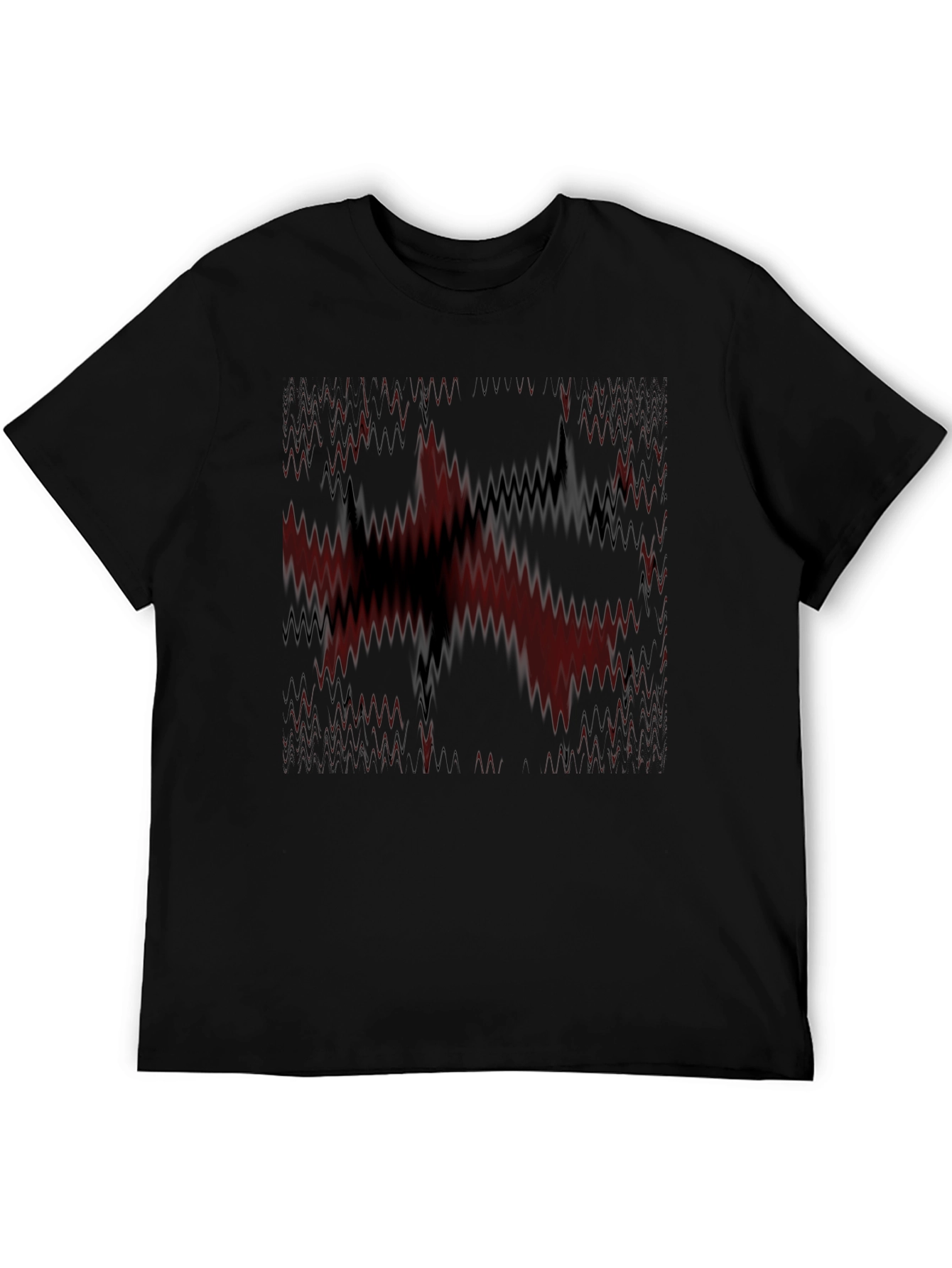 Abstract Graphic Print Tee - Black