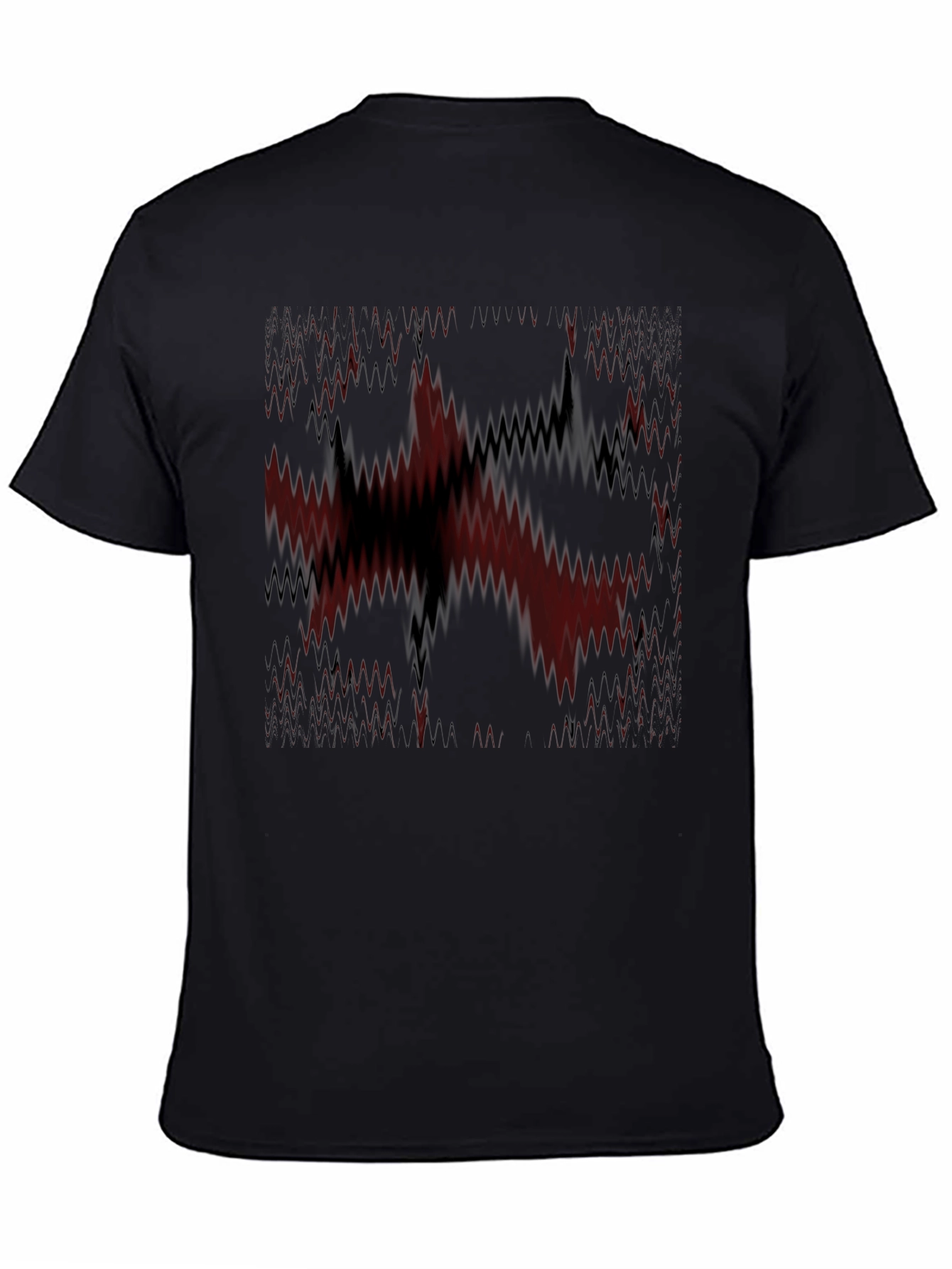 Abstract Graphic Print Tee - Black