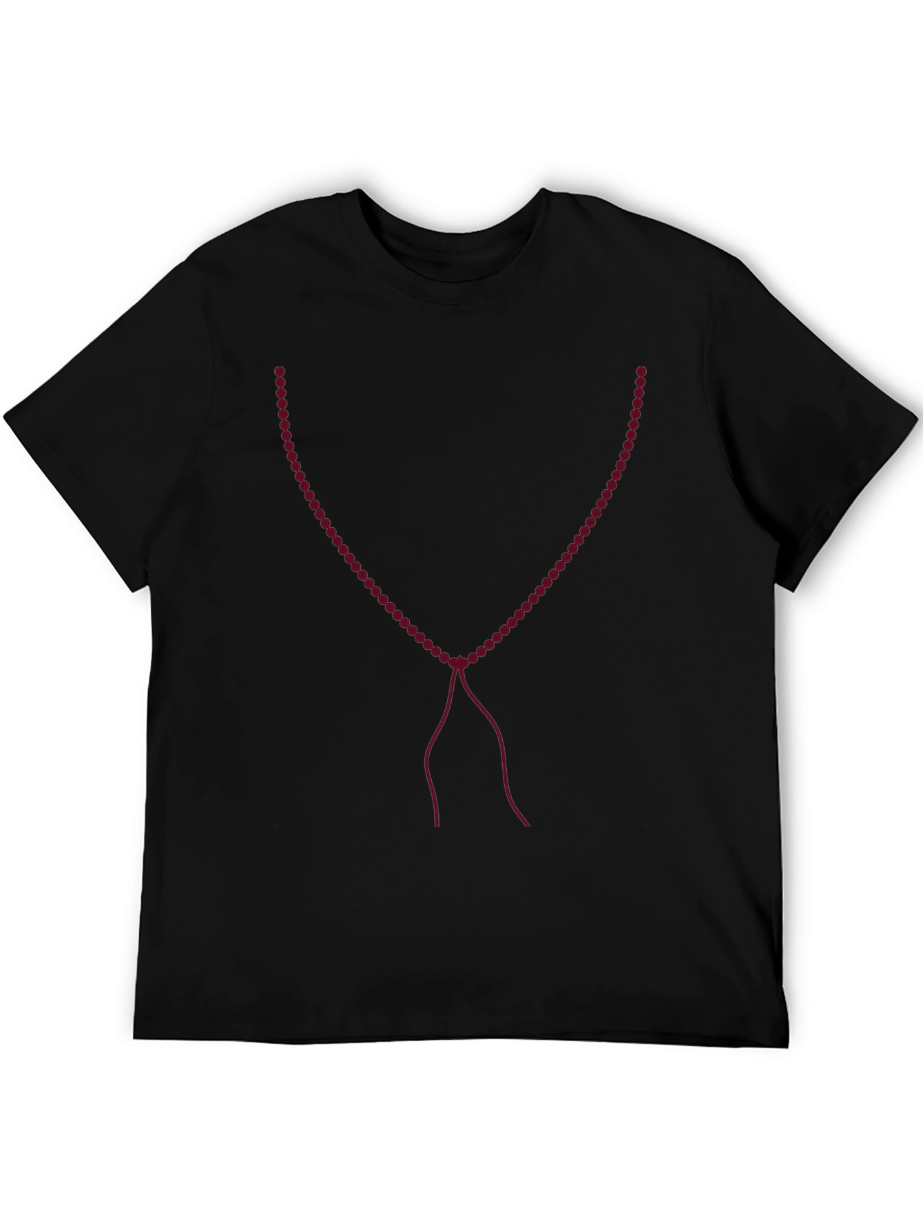 Beaded Necklace Graphic Tee - Black