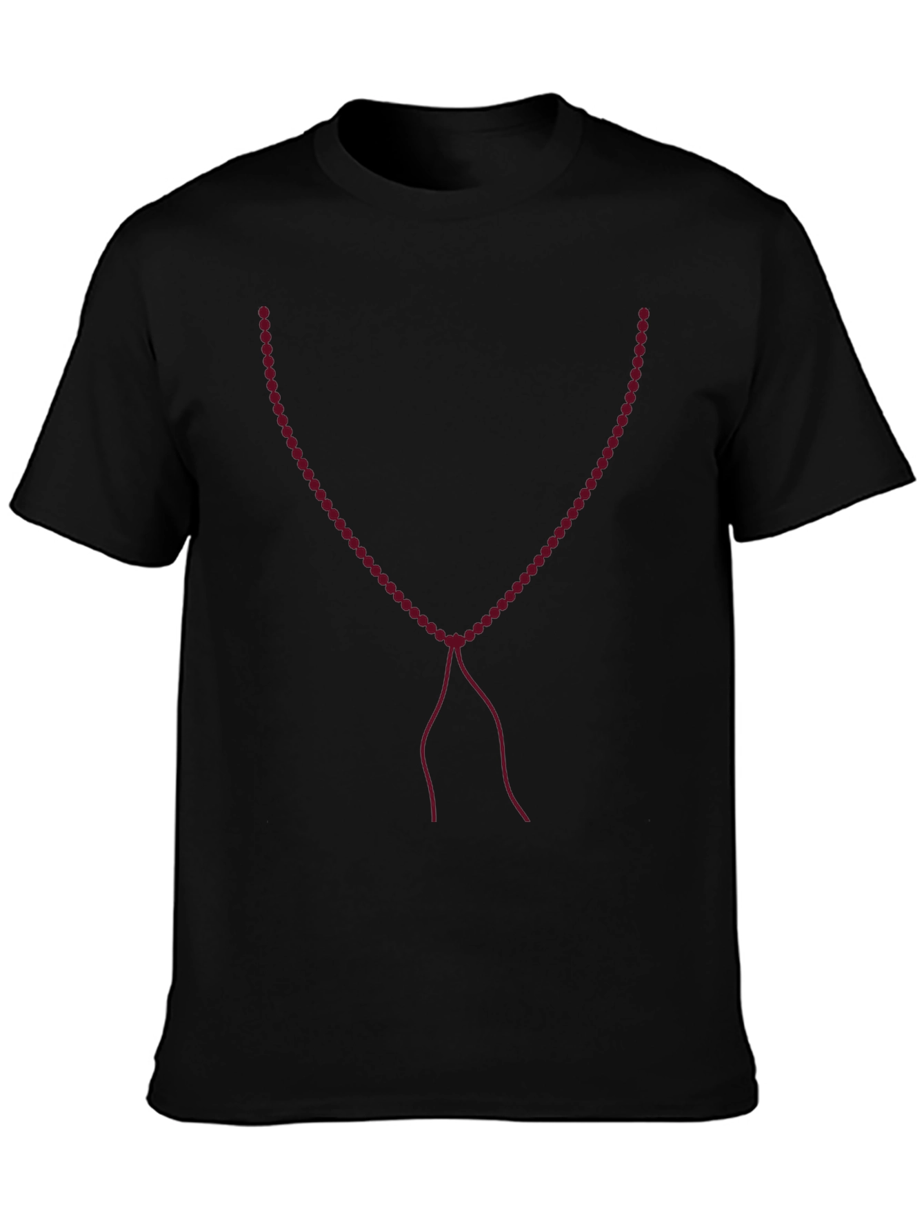 Beaded Necklace Graphic Tee - Black