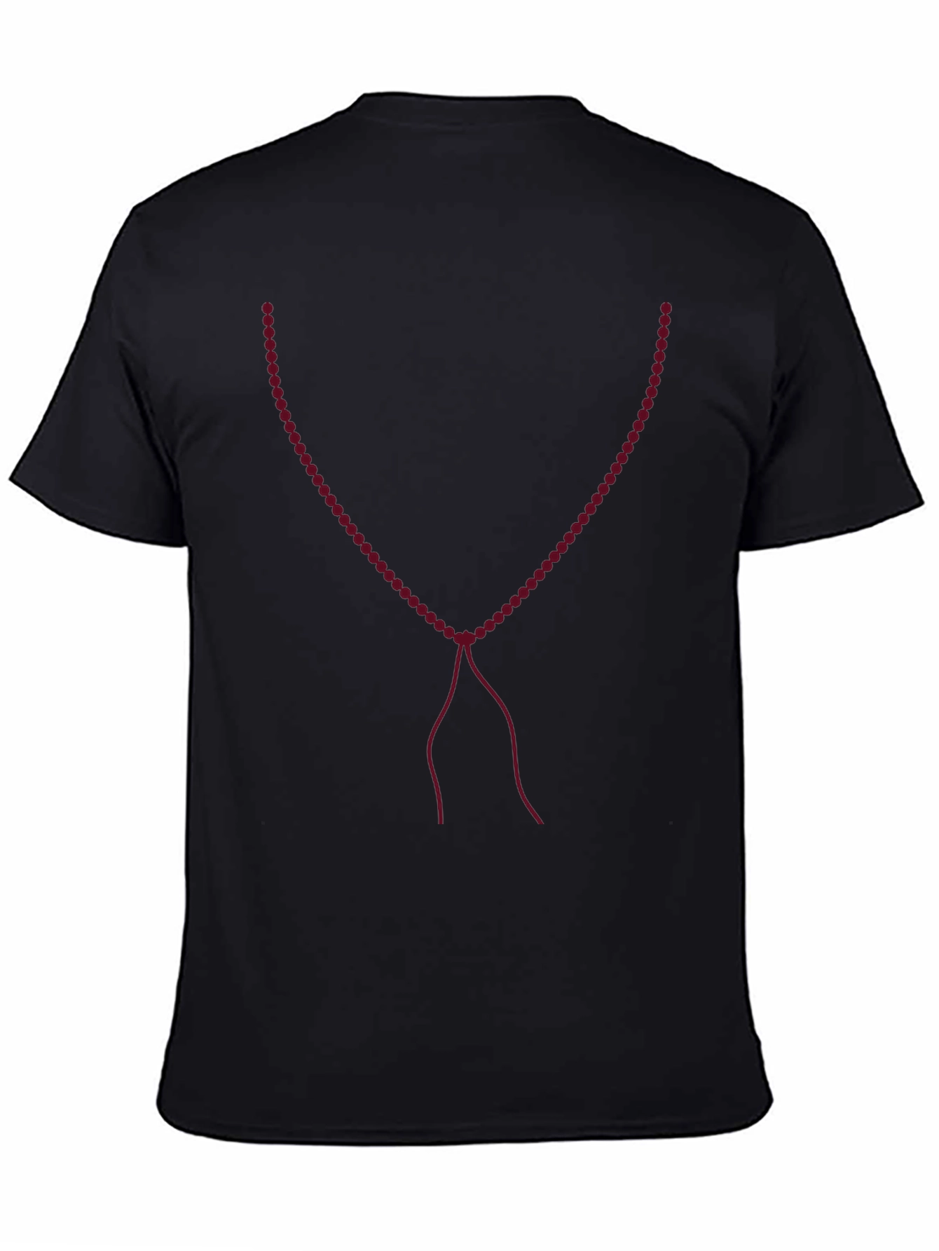 Beaded Necklace Graphic Tee - Black