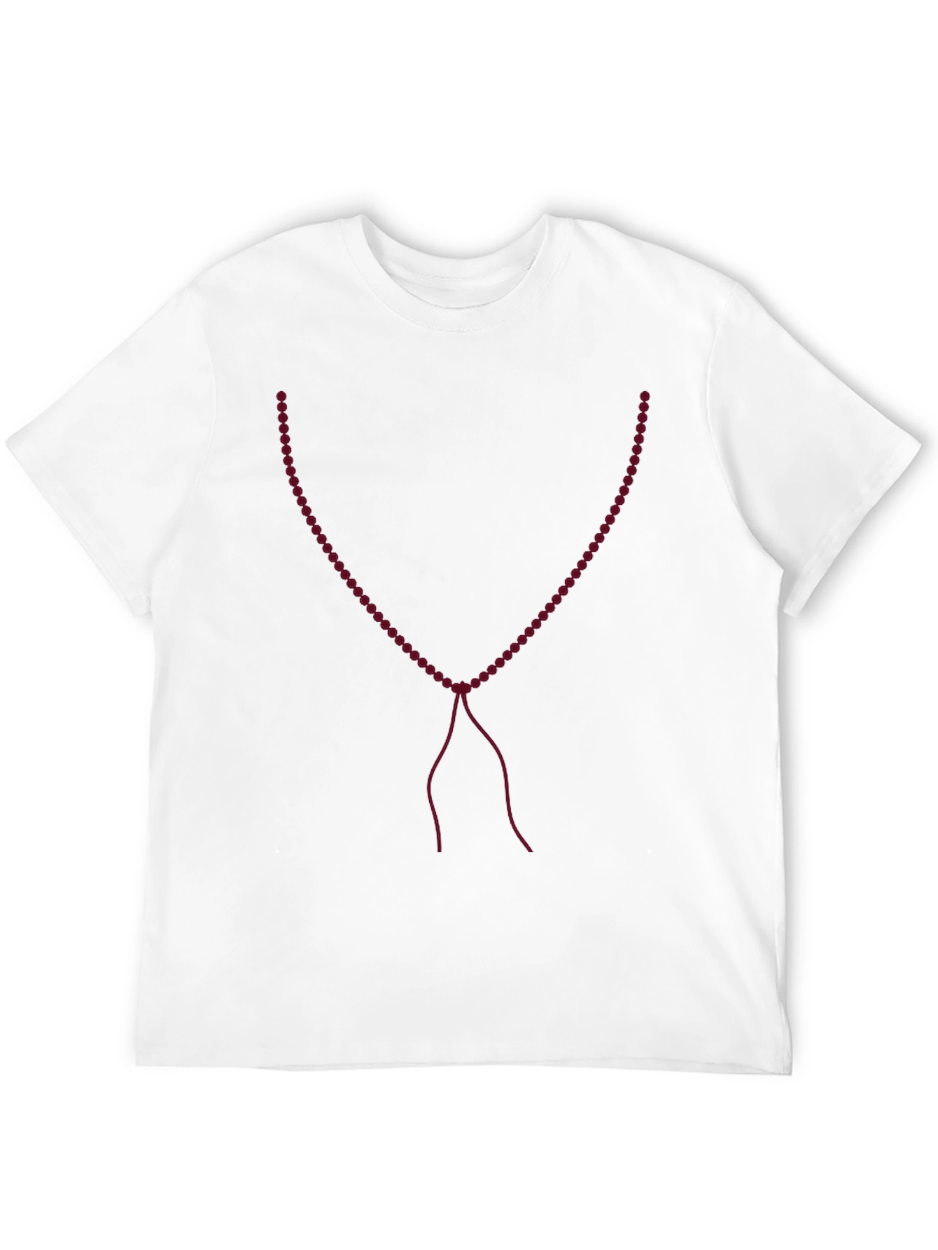Beaded Necklace Graphic Tee - Black