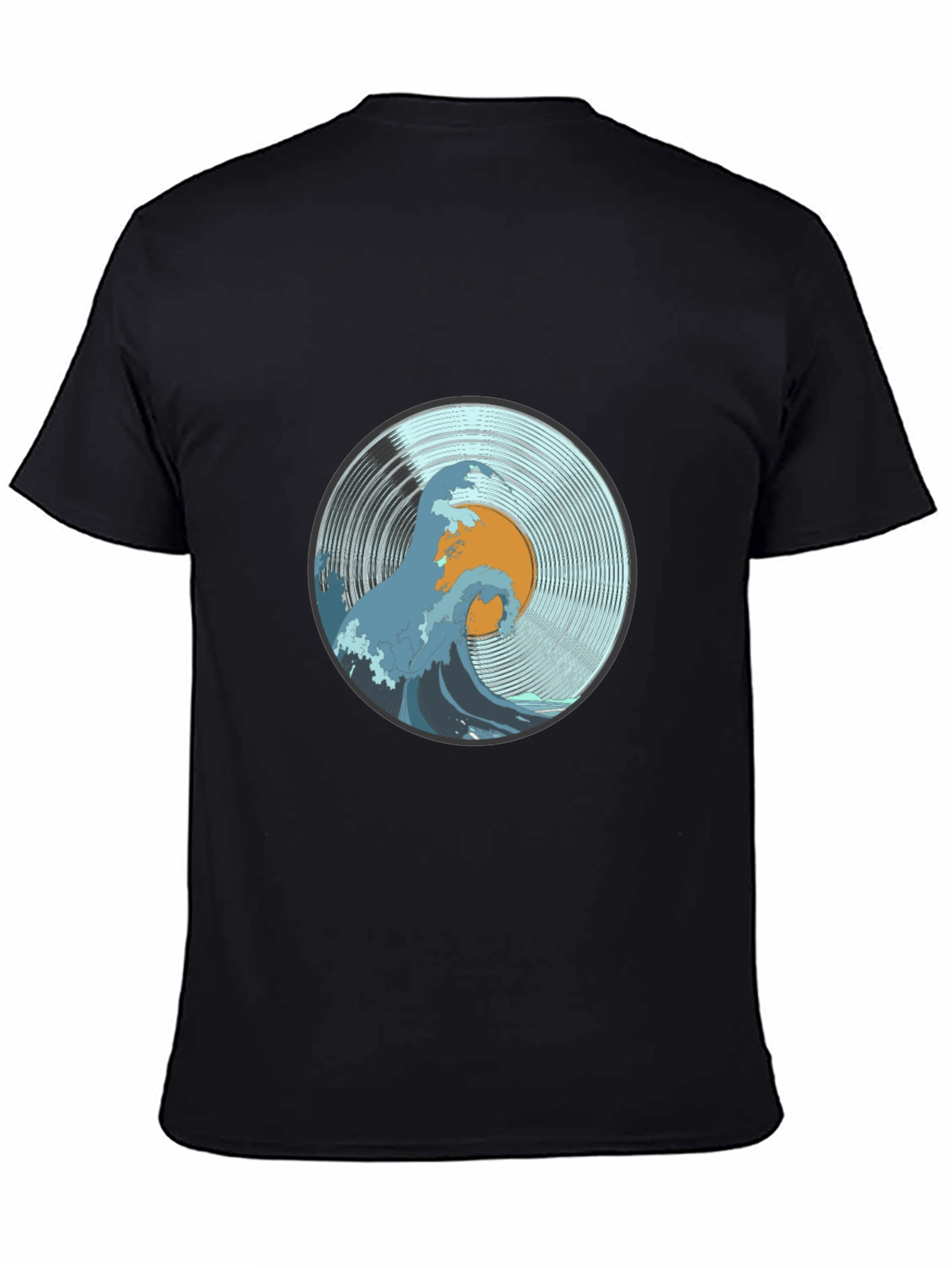 Wave Vinyl Record T-Shirt - Black