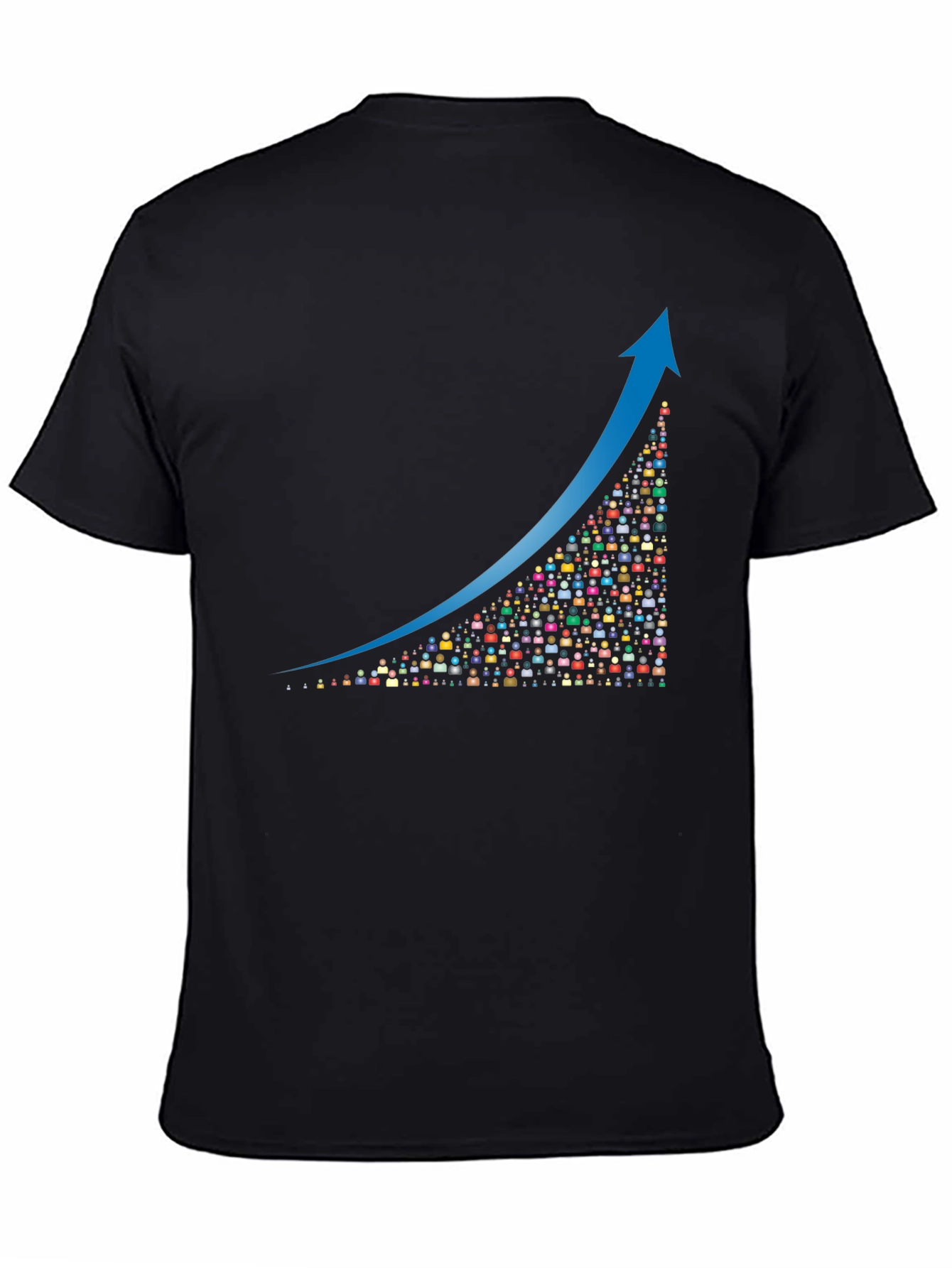 Growth Chart Graphic Tee - Black Cotton Blend T-Shirt