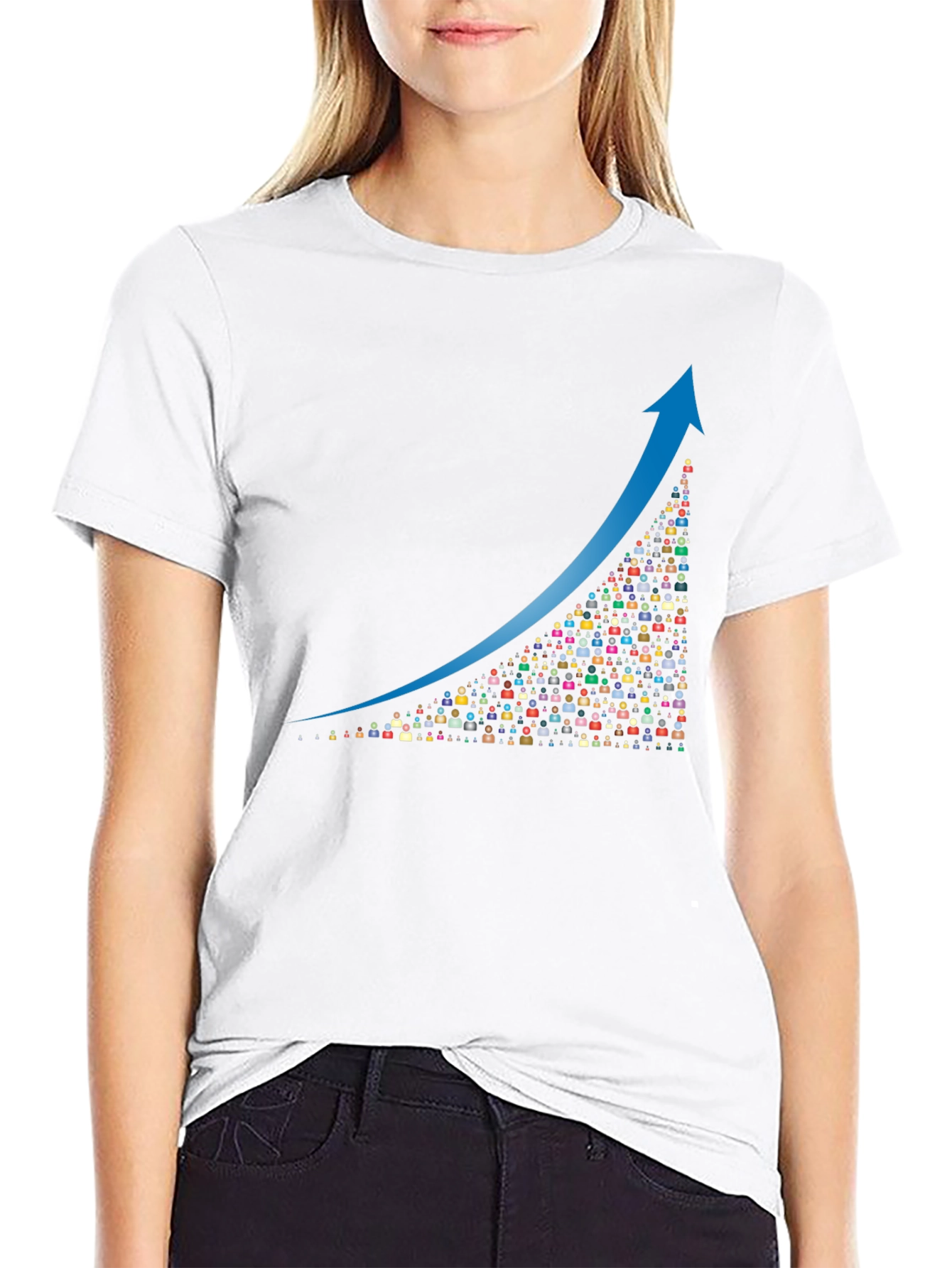 Growth Chart Graphic Tee - Black Cotton Blend T-Shirt
