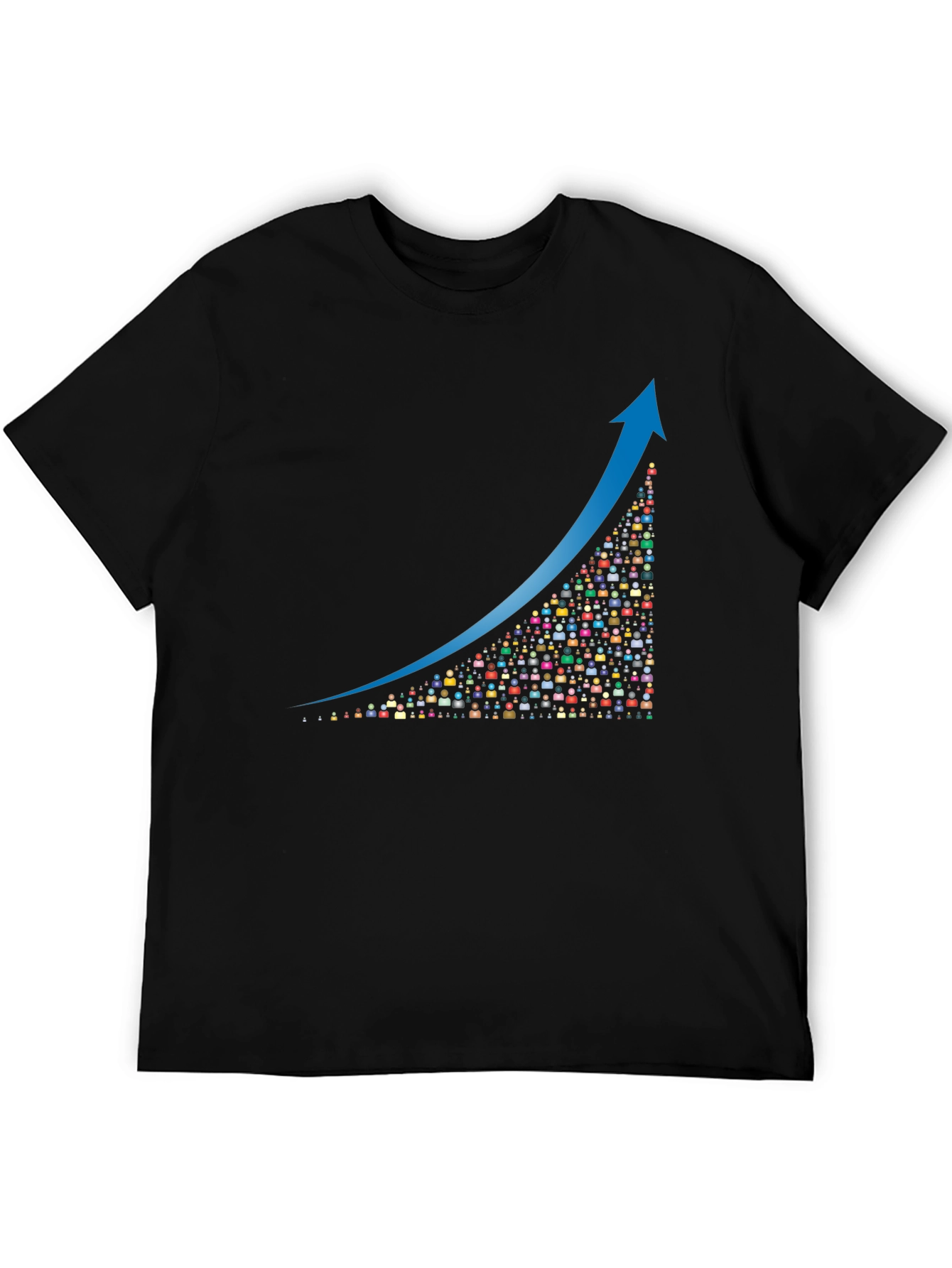 Growth Chart Graphic Tee - Black Cotton Blend T-Shirt