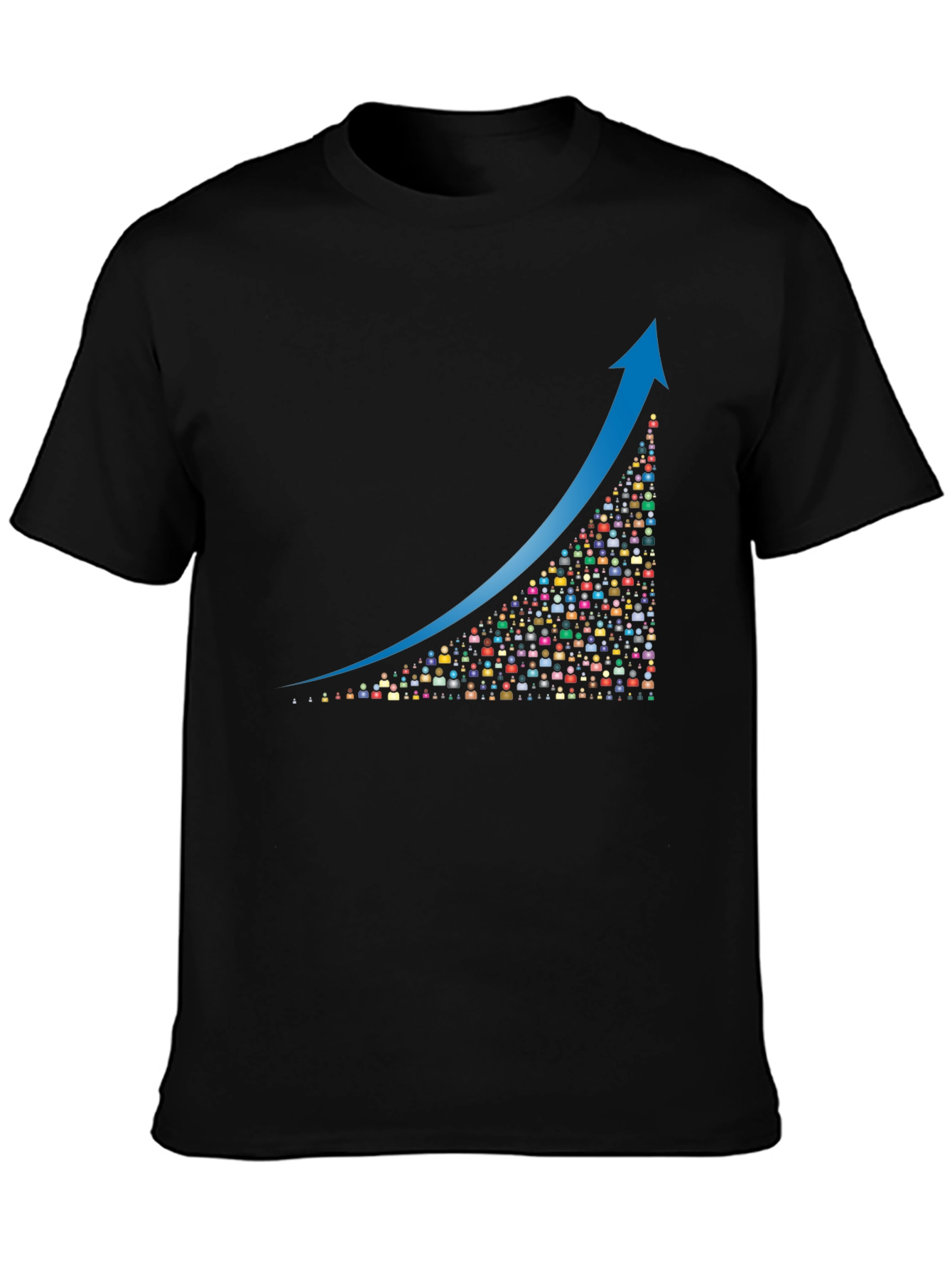Growth Chart Graphic Tee - Black Cotton Blend T-Shirt