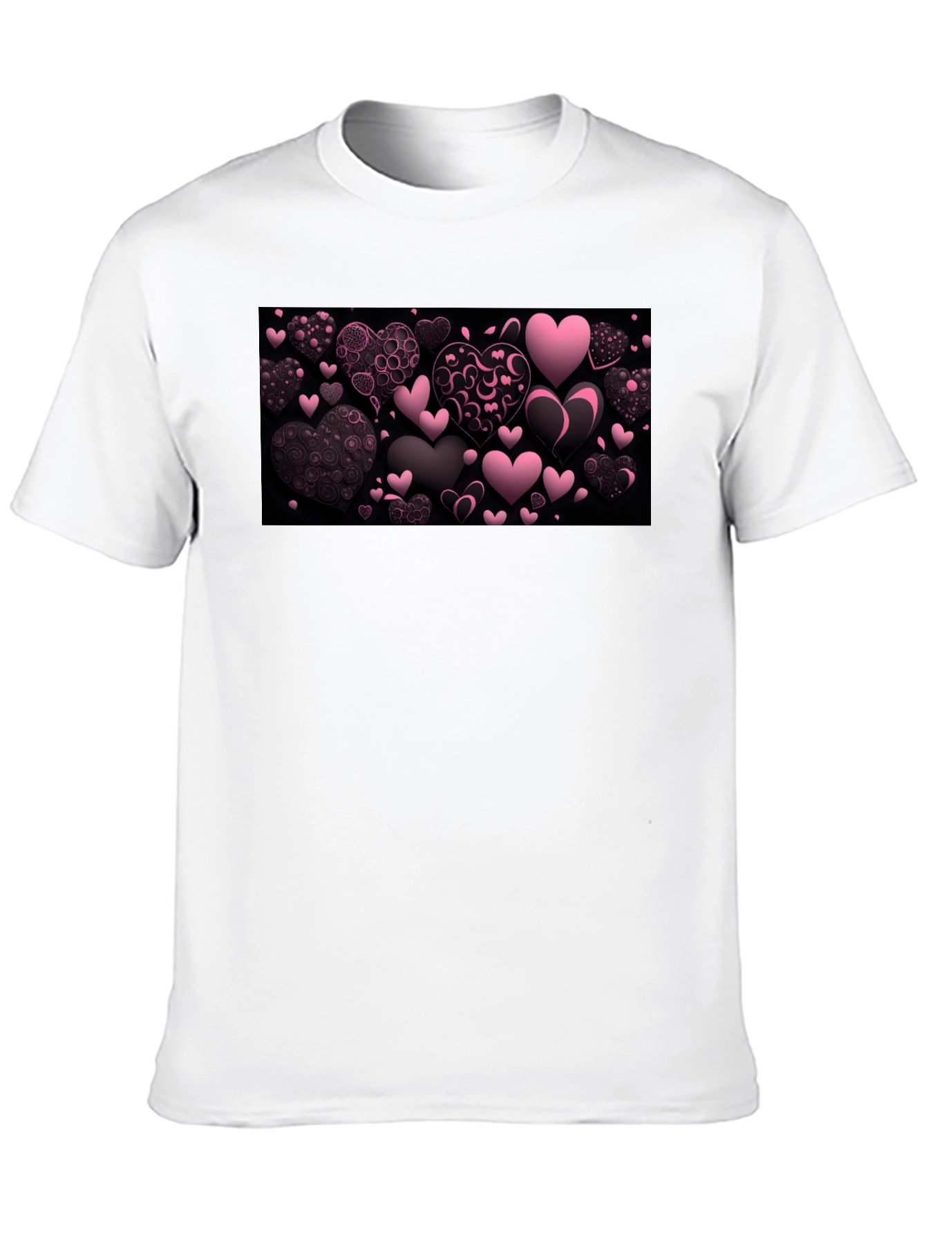 Heart Print Black Graphic Tee