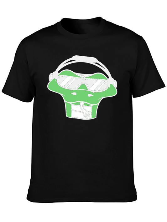 Cool Frog Graphic Tee - Black Cotton Casual Wear