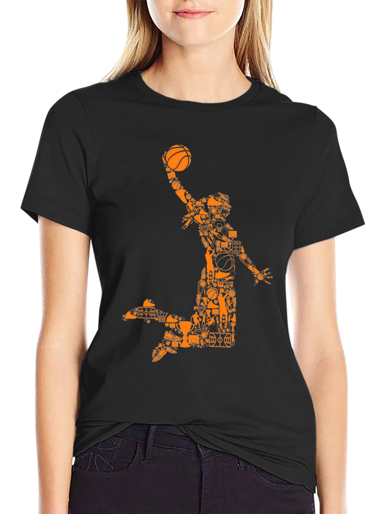 Basketball Player Graphic Tee - Black
