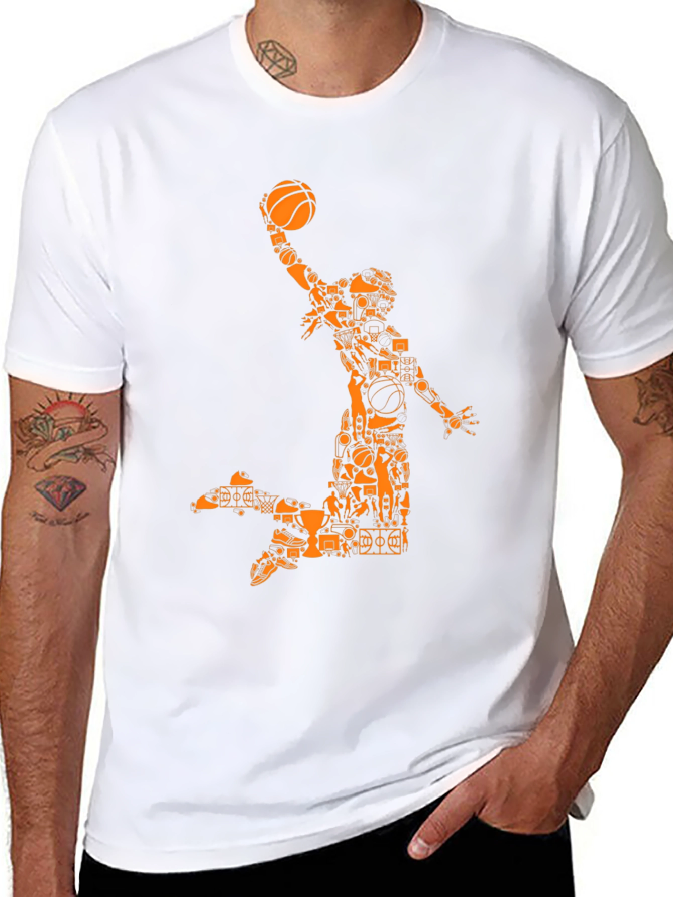 Basketball Player Graphic Tee - Black