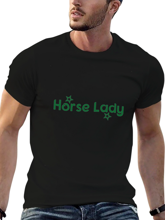 Horse Lady Graphic Tee - Black Cotton T-Shirt