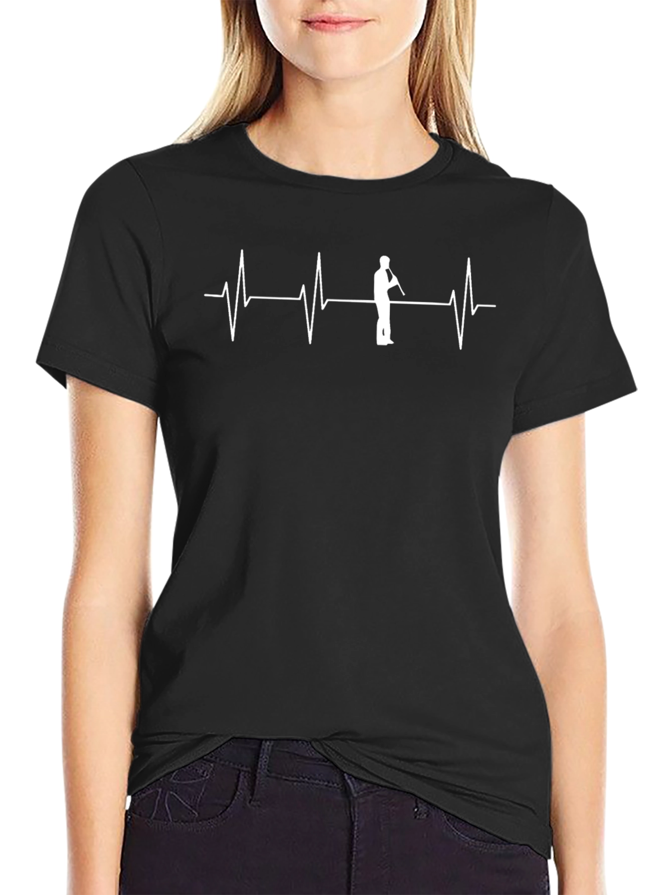 Musical Heartbeat T-Shirt - Black Cotton Tee
