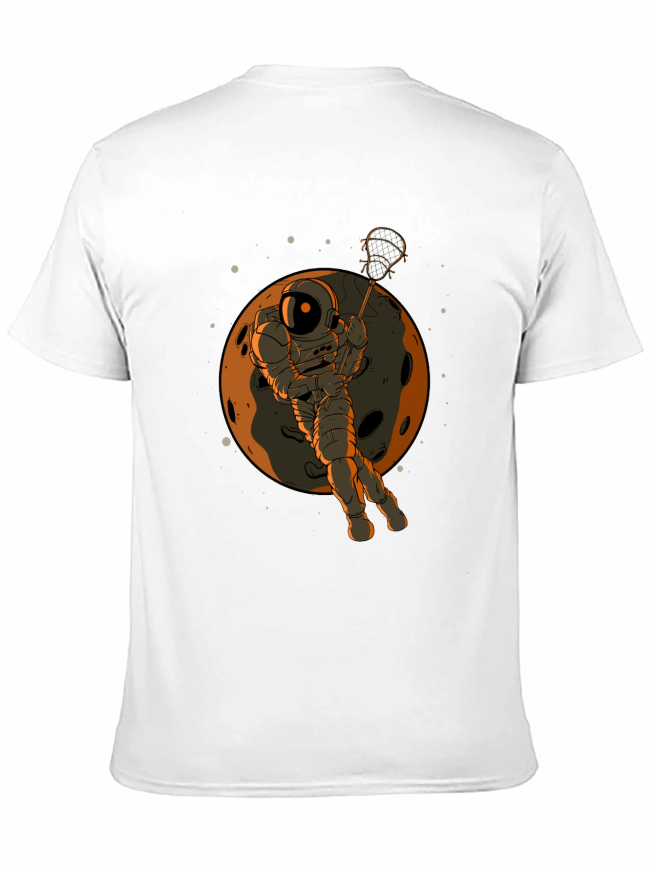 Astronaut Lacrosse Moon T-Shirt - Space Sport Tee