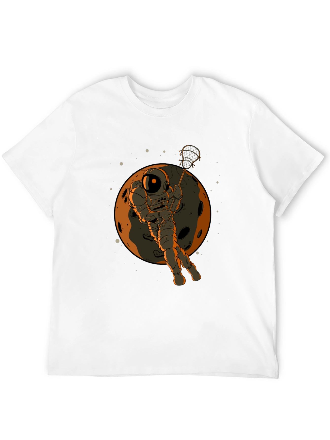 Astronaut Lacrosse Moon T-Shirt - Space Sport Tee