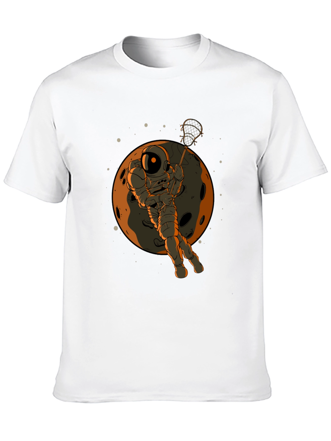 Astronaut Lacrosse Moon T-Shirt - Space Sport Tee