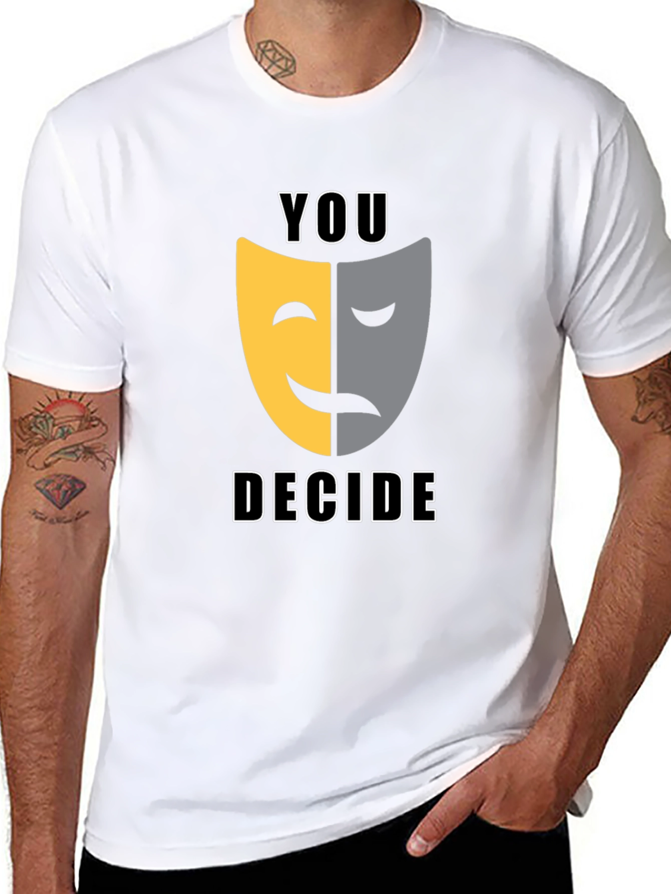 You Decide T-Shirt: Comedy Tragedy Mask Graphic Tee